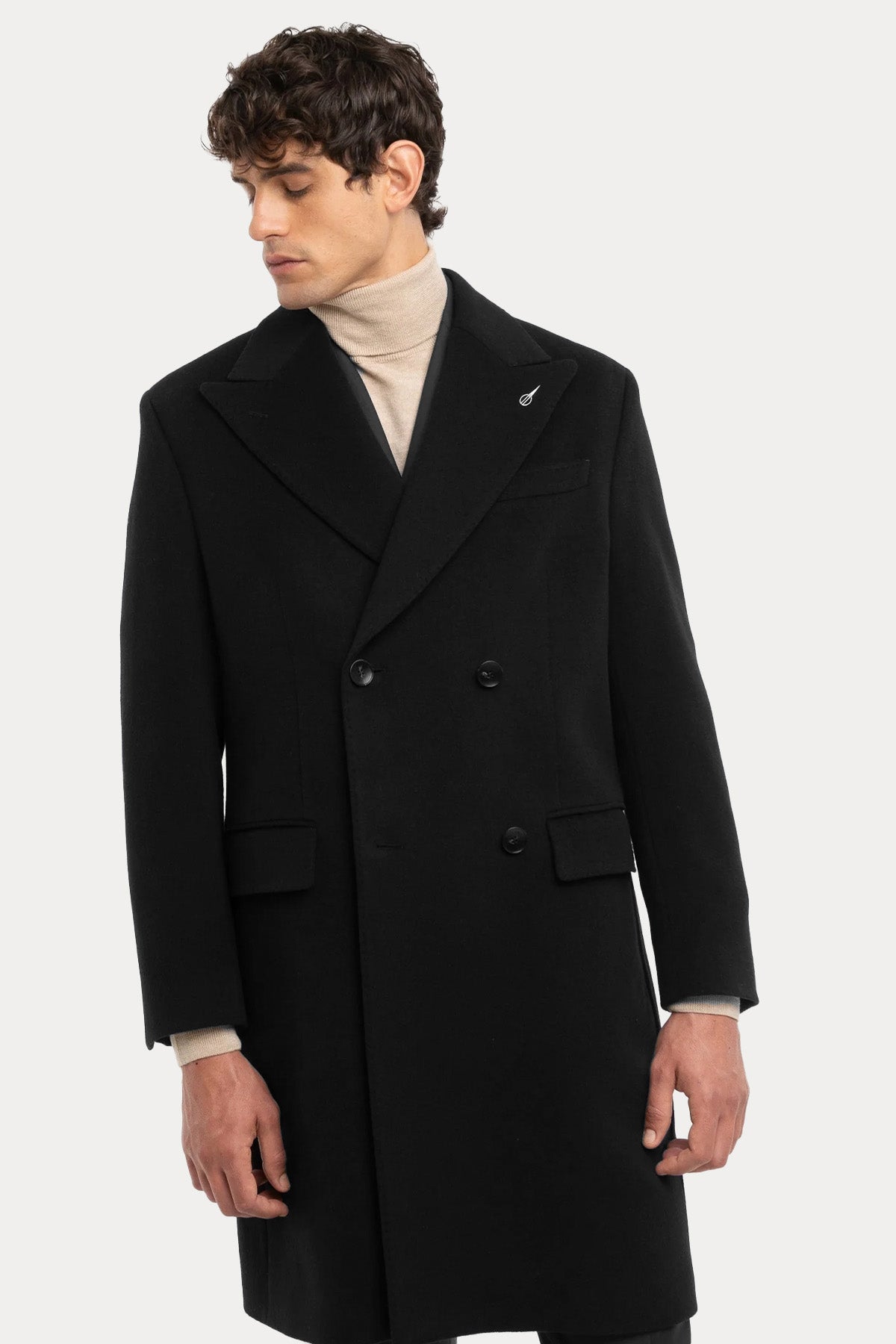 Paoloni Regular Fit Kruvaze Kaşmir Yün Palto