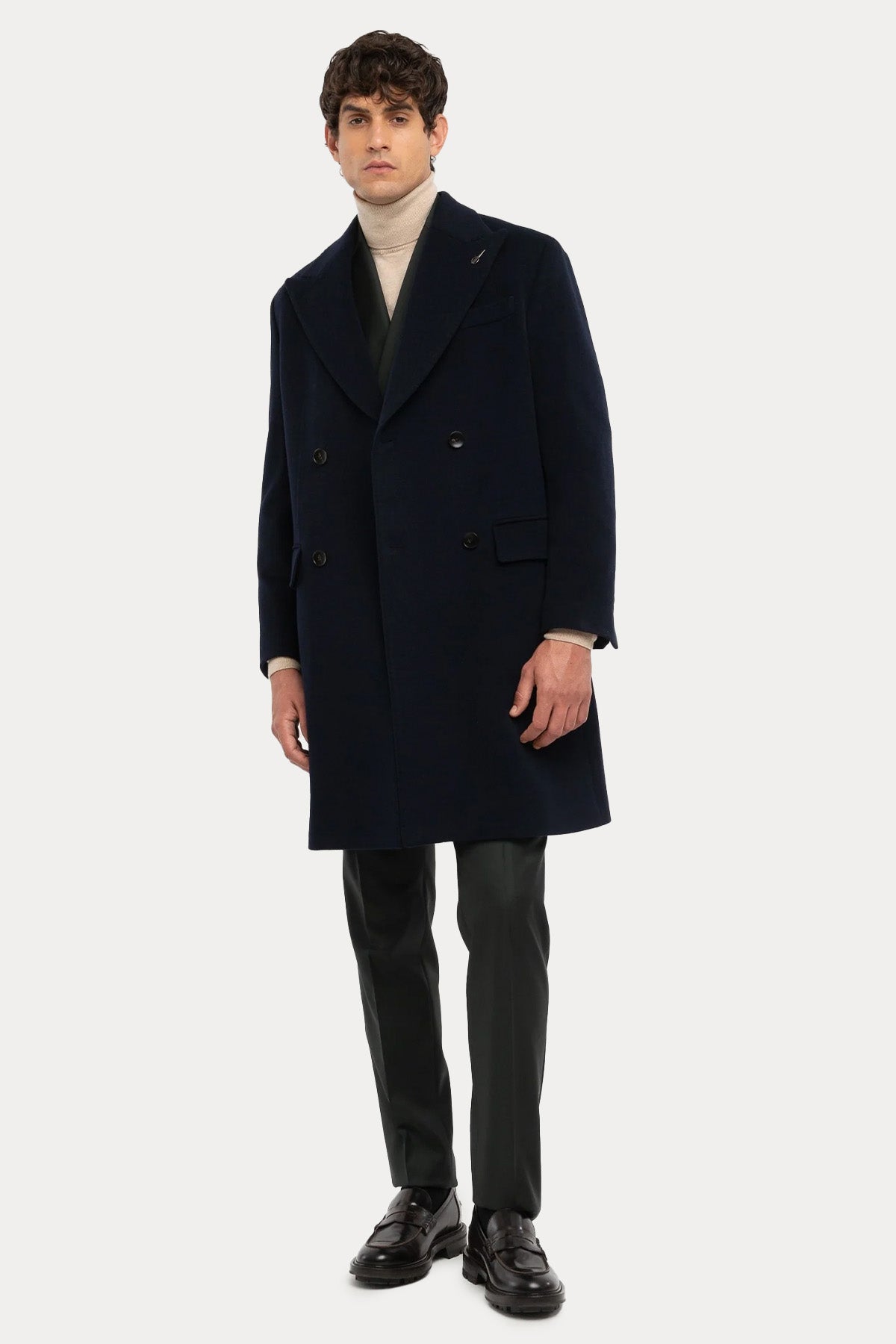 Paoloni Regular Fit Kruvaze Kaşmir Yün Palto
