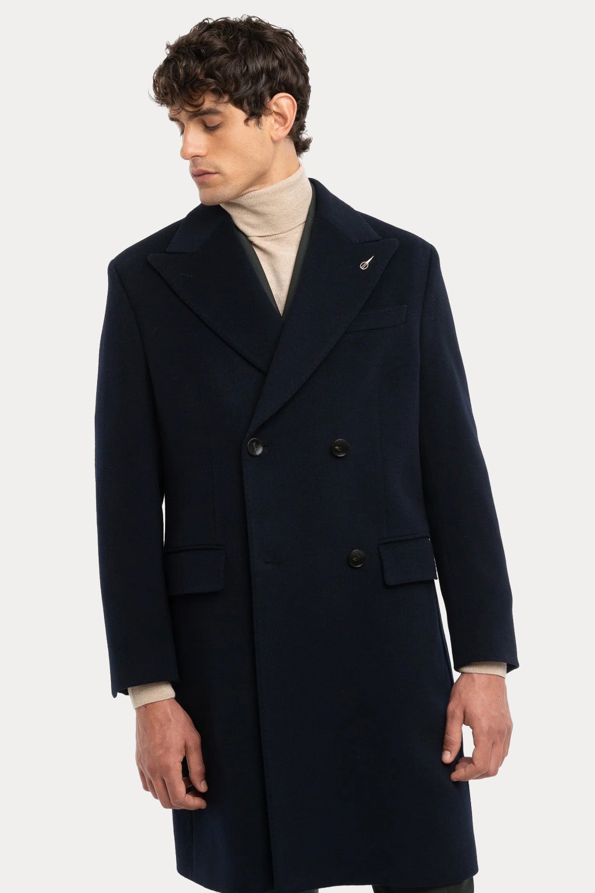 Paoloni Regular Fit Kruvaze Kaşmir Yün Palto