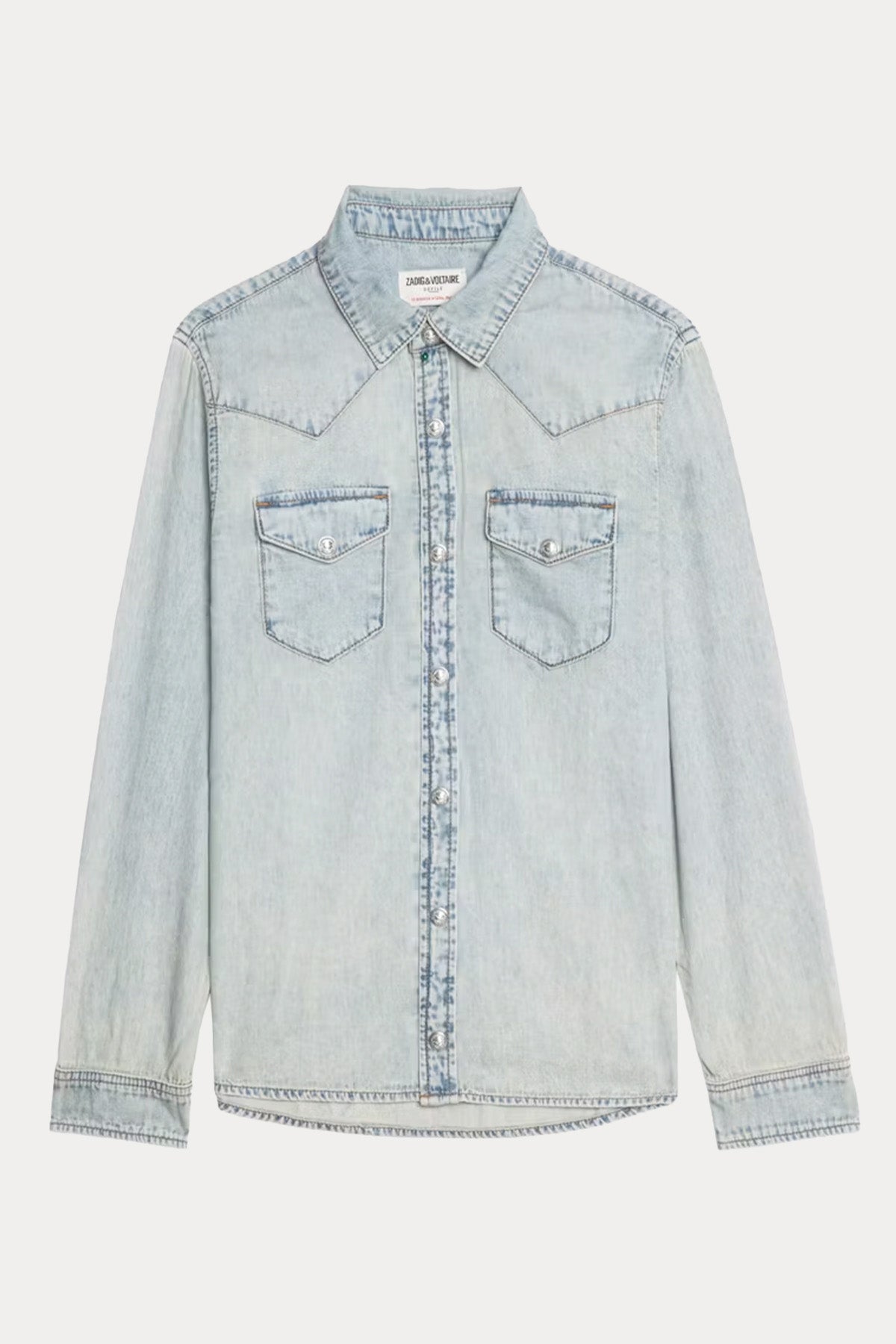 Zadig & Voltaire Regular Fit Sırtta Trok Logolu Denim Gömlek