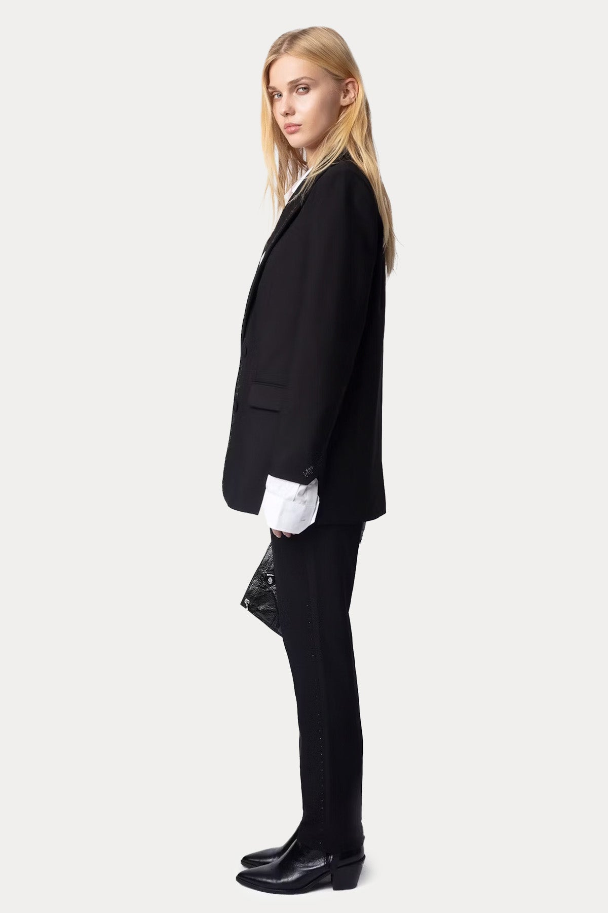 Zadig & Voltaire Logolu Parlak Taş Aksesuarlı Blazer Ceket