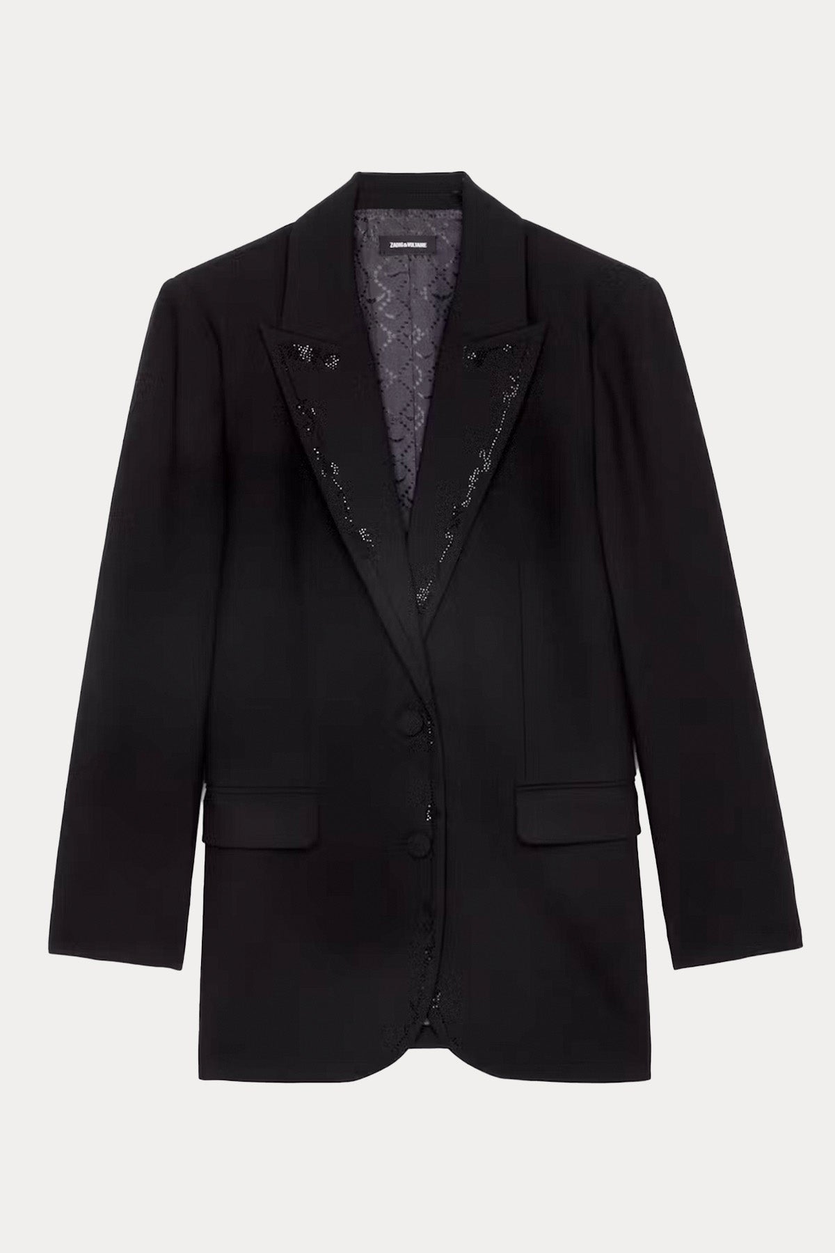 Zadig & Voltaire Logolu Parlak Taş Aksesuarlı Blazer Ceket