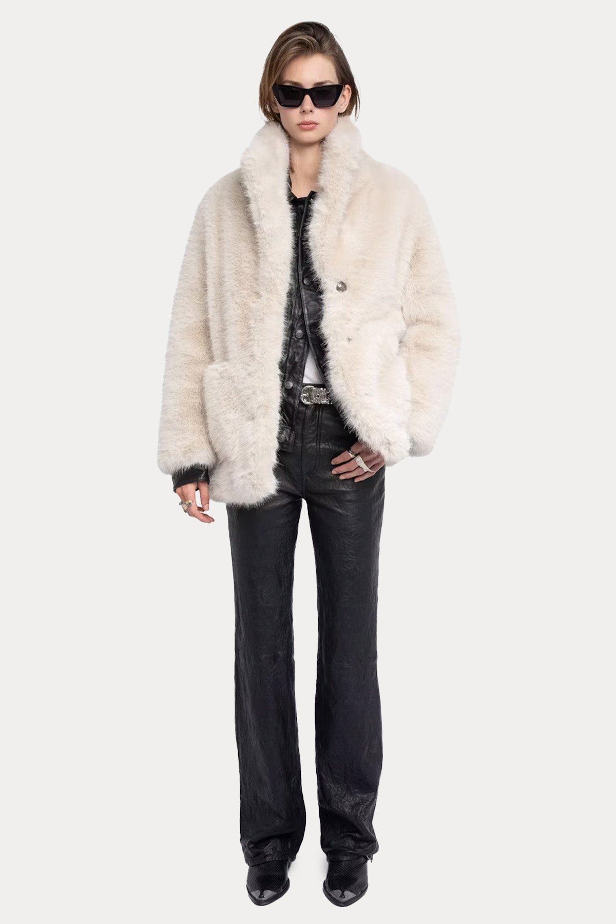 Zadig & Voltaire Geniş Kesim Peluş Manto