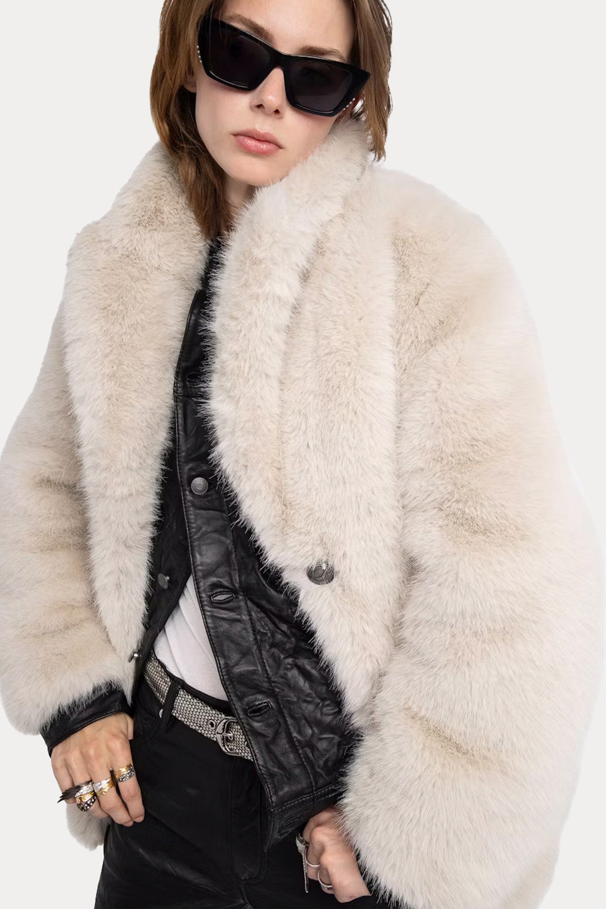 Zadig & Voltaire Geniş Kesim Peluş Manto