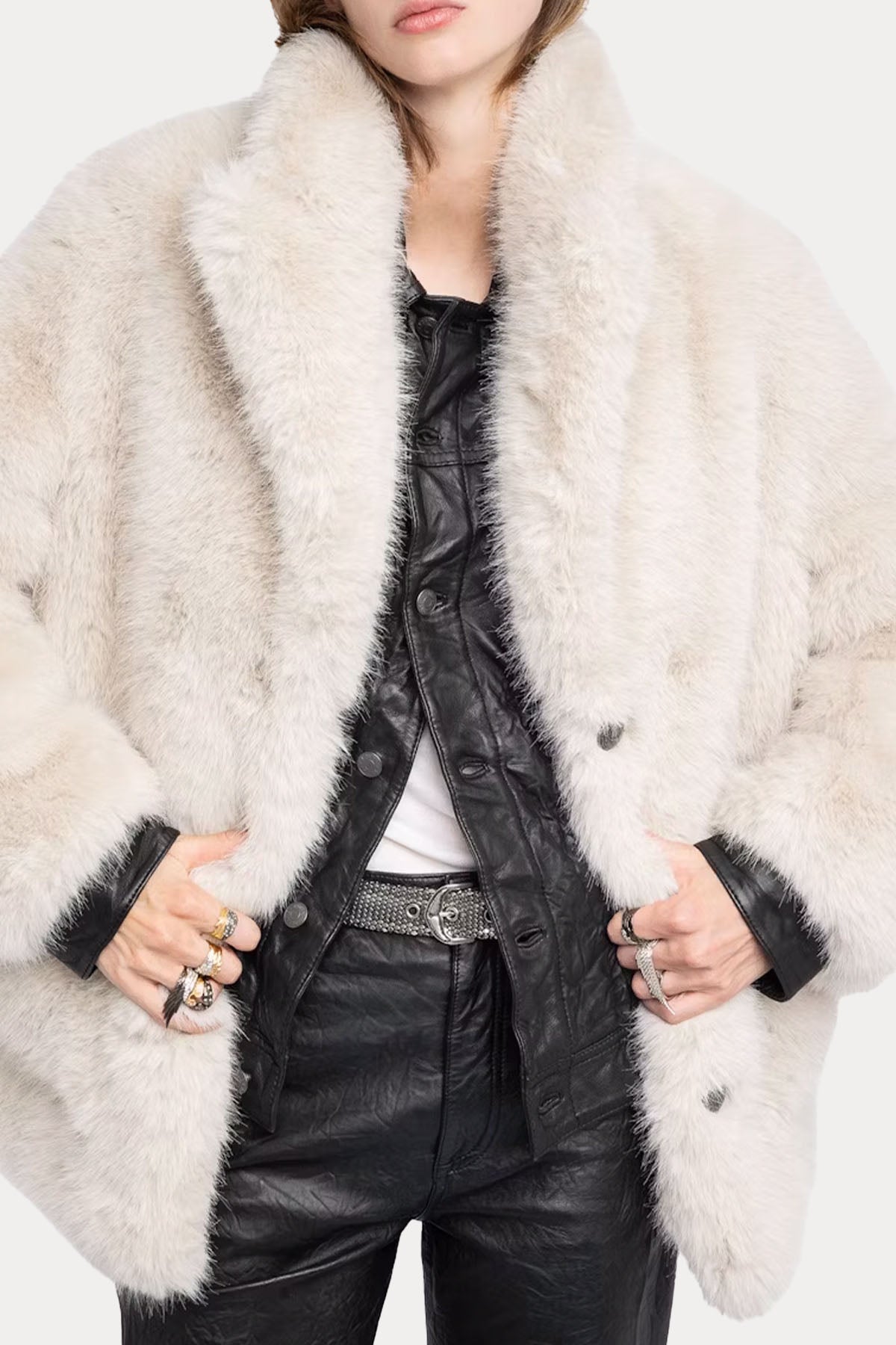 Zadig & Voltaire Geniş Kesim Peluş Manto