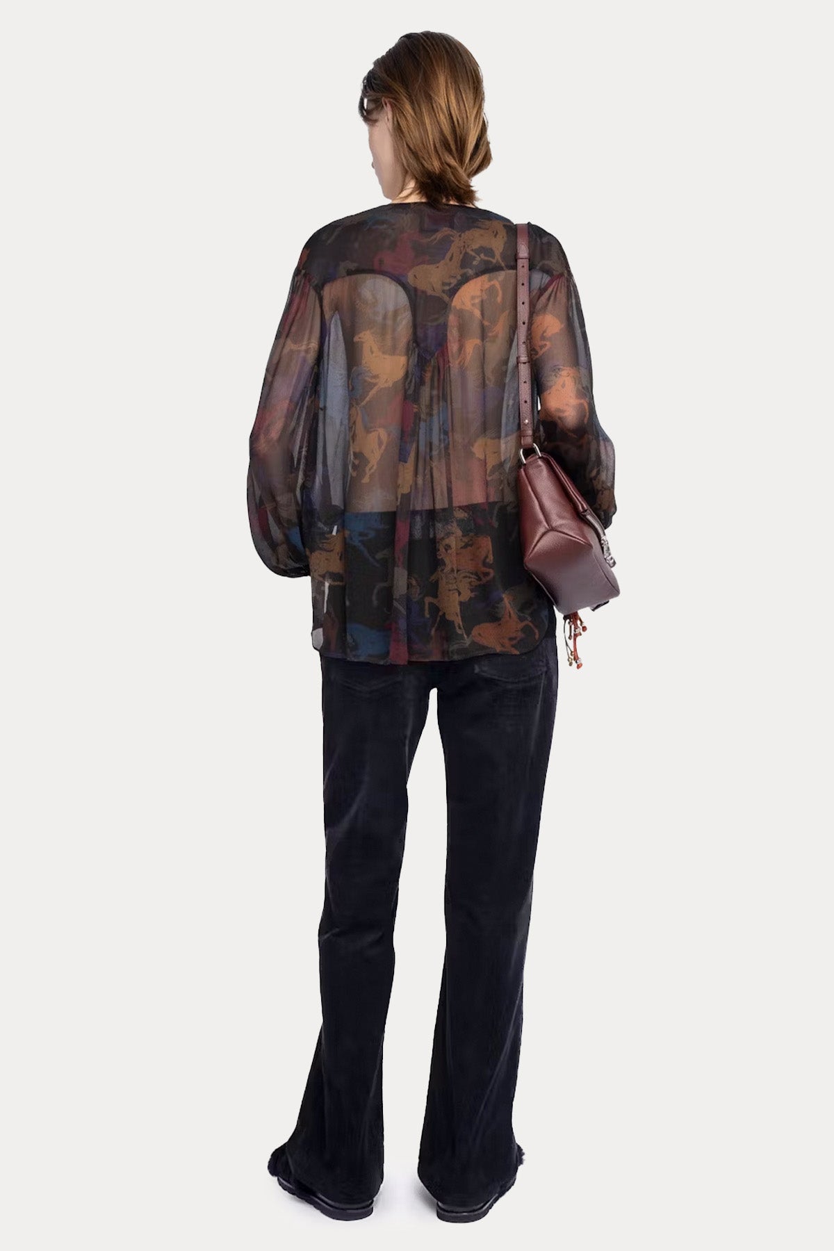 Zadig & Voltaire Relaxed Fit V Yaka Tül Kumaş Bluz