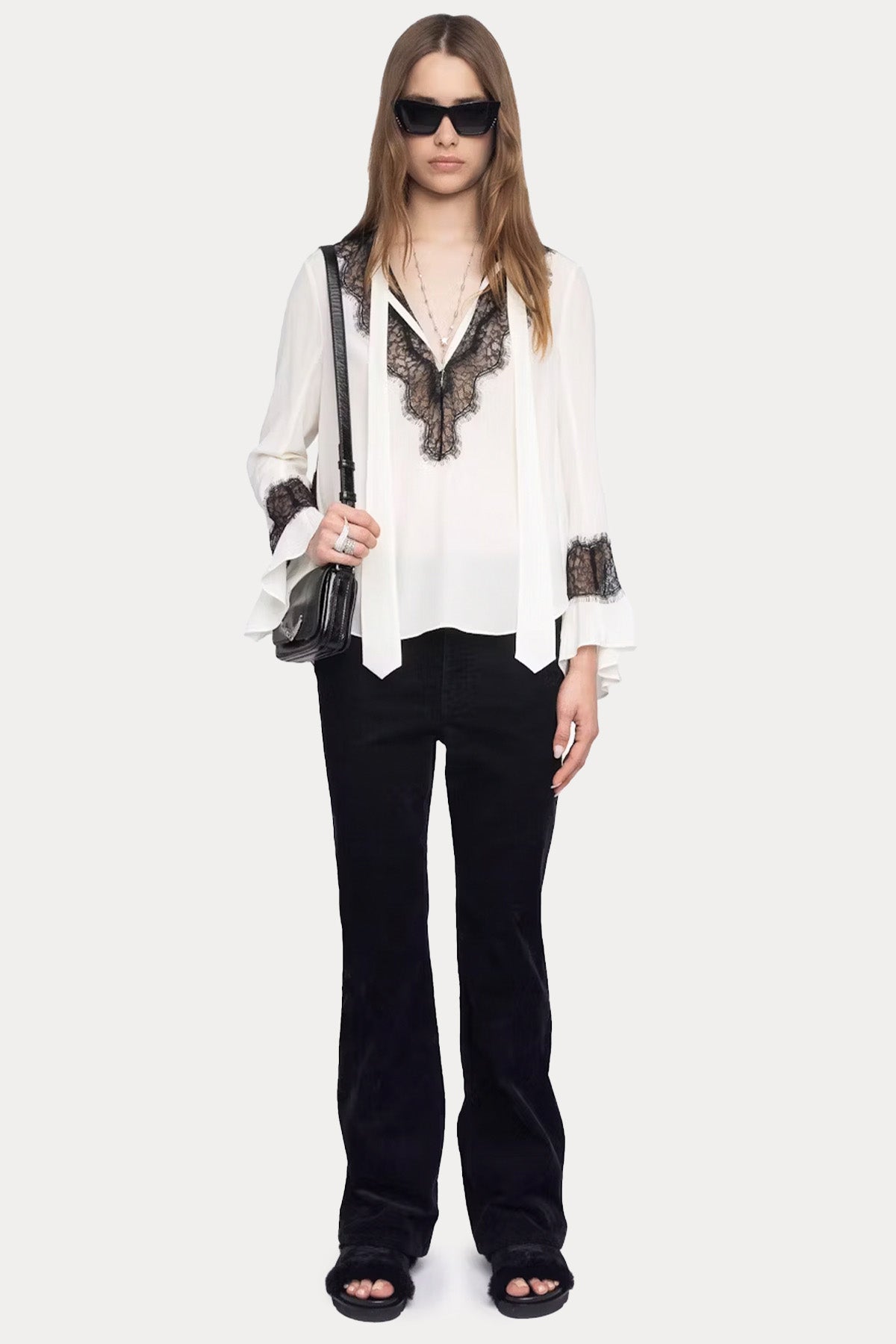 Zadig & Voltaire Comfort Fit V Yaka İpek Bluz