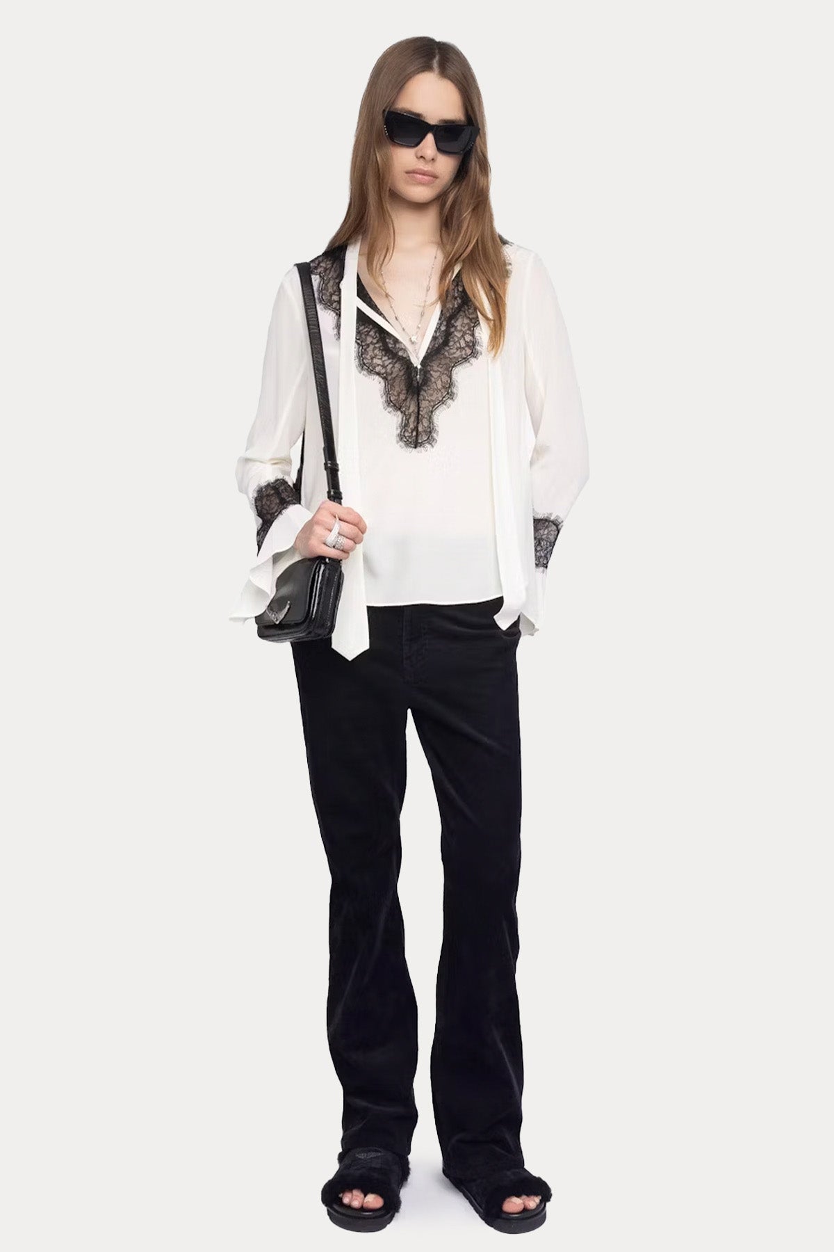 Zadig & Voltaire Comfort Fit V Yaka İpek Bluz