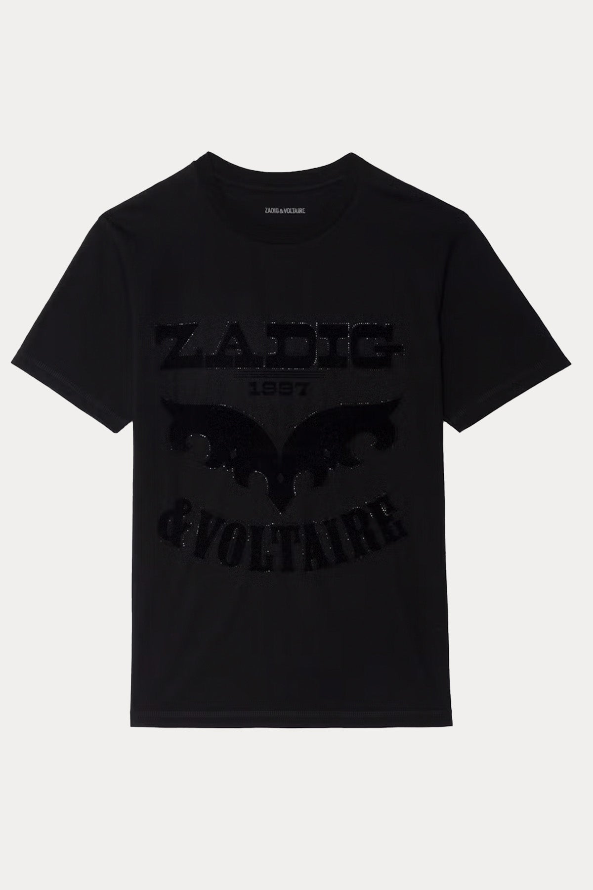 Zadig & Voltaire Regular Fit Parlak Taş Aksesuar Logolu T-shirt