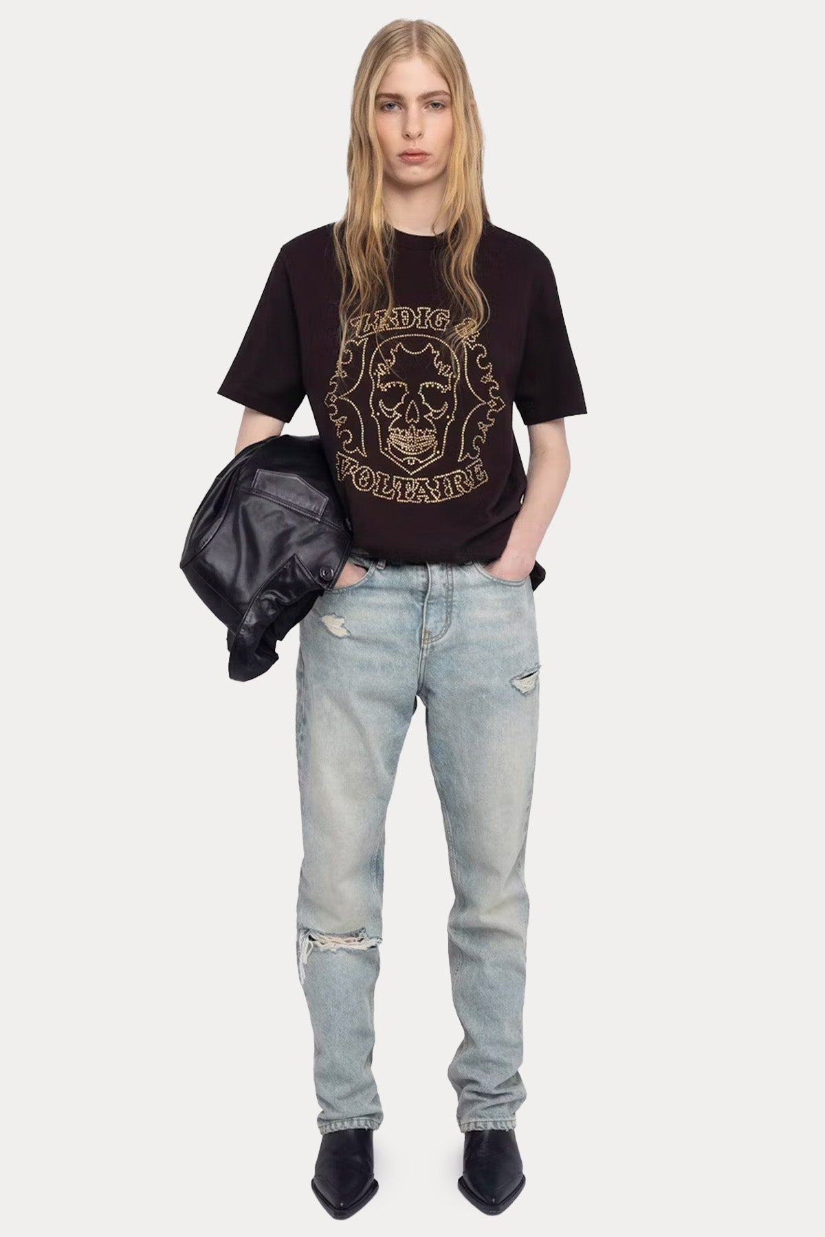 Zadig & Voltaire Regular Fit Trok Kuru Kafa Logolu T-shirt