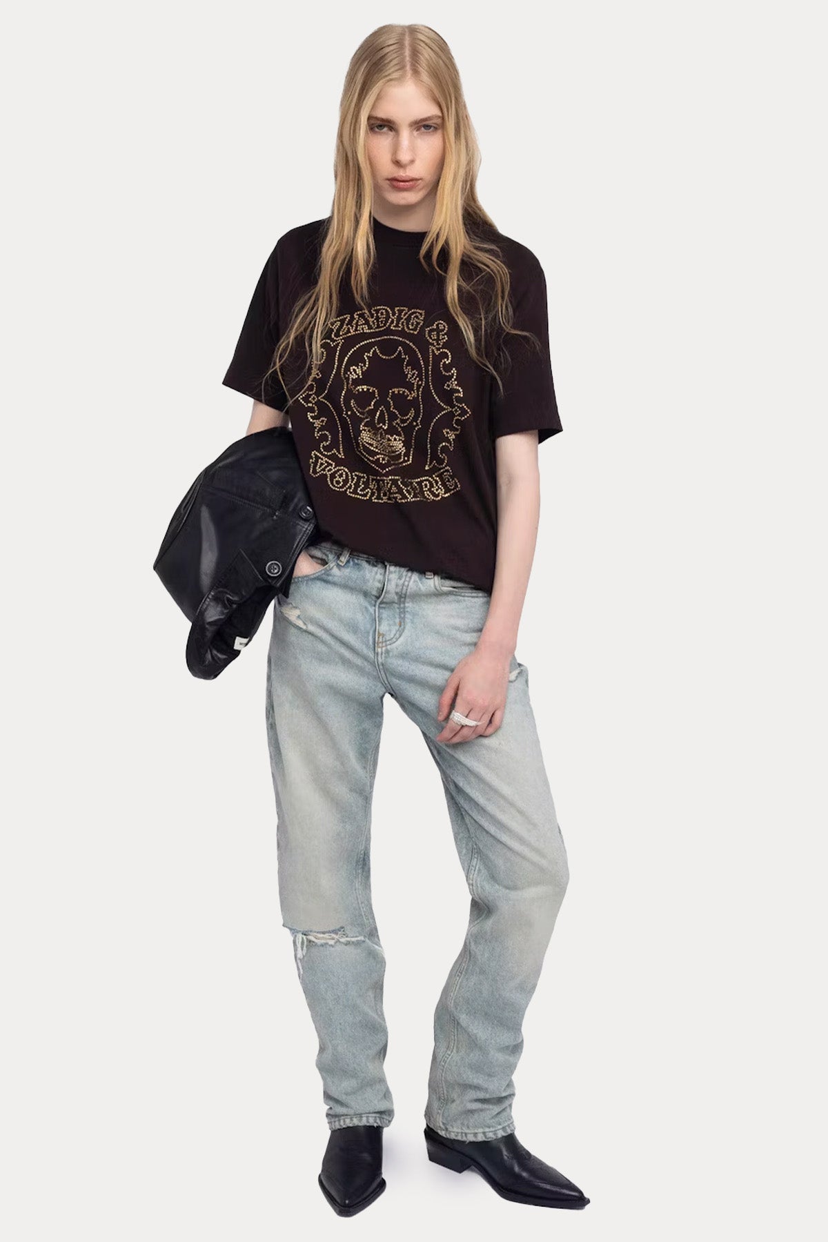 Zadig & Voltaire Regular Fit Trok Kuru Kafa Logolu T-shirt