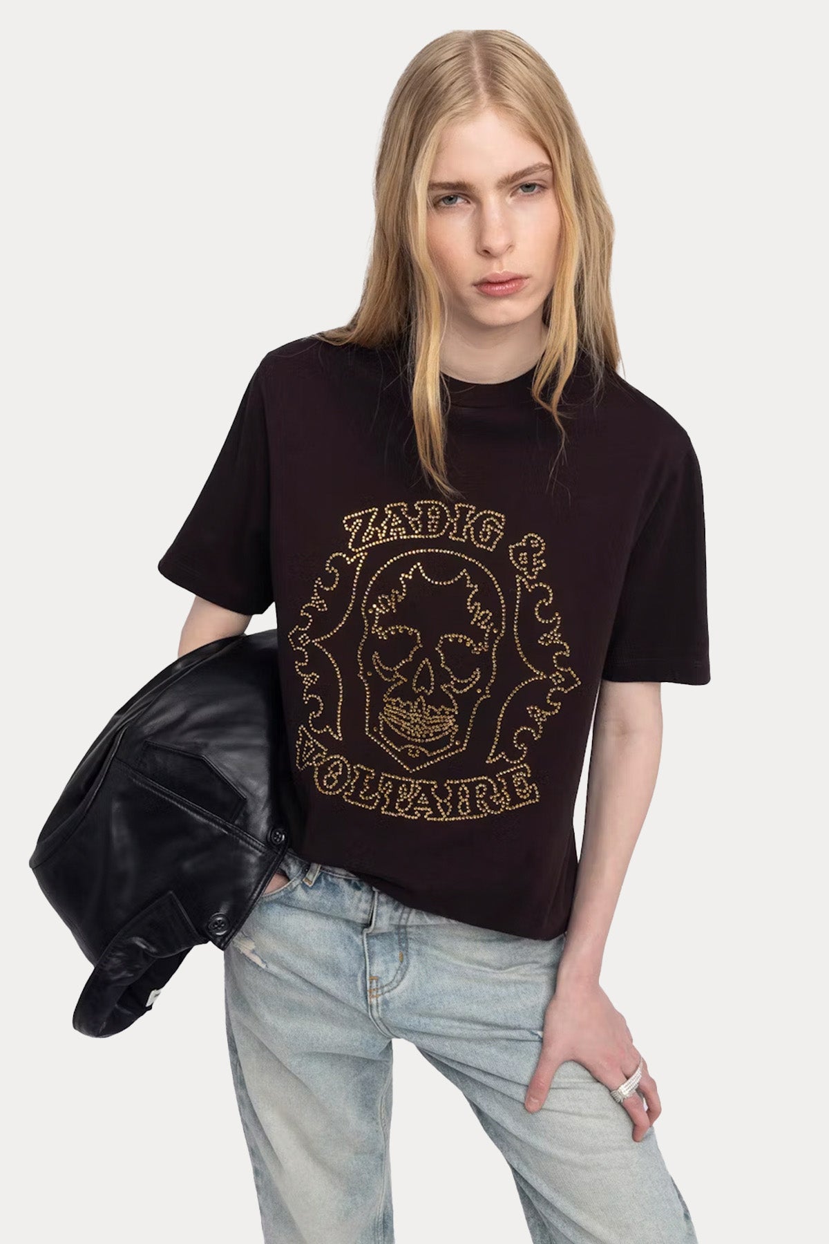 Zadig & Voltaire Regular Fit Trok Kuru Kafa Logolu T-shirt