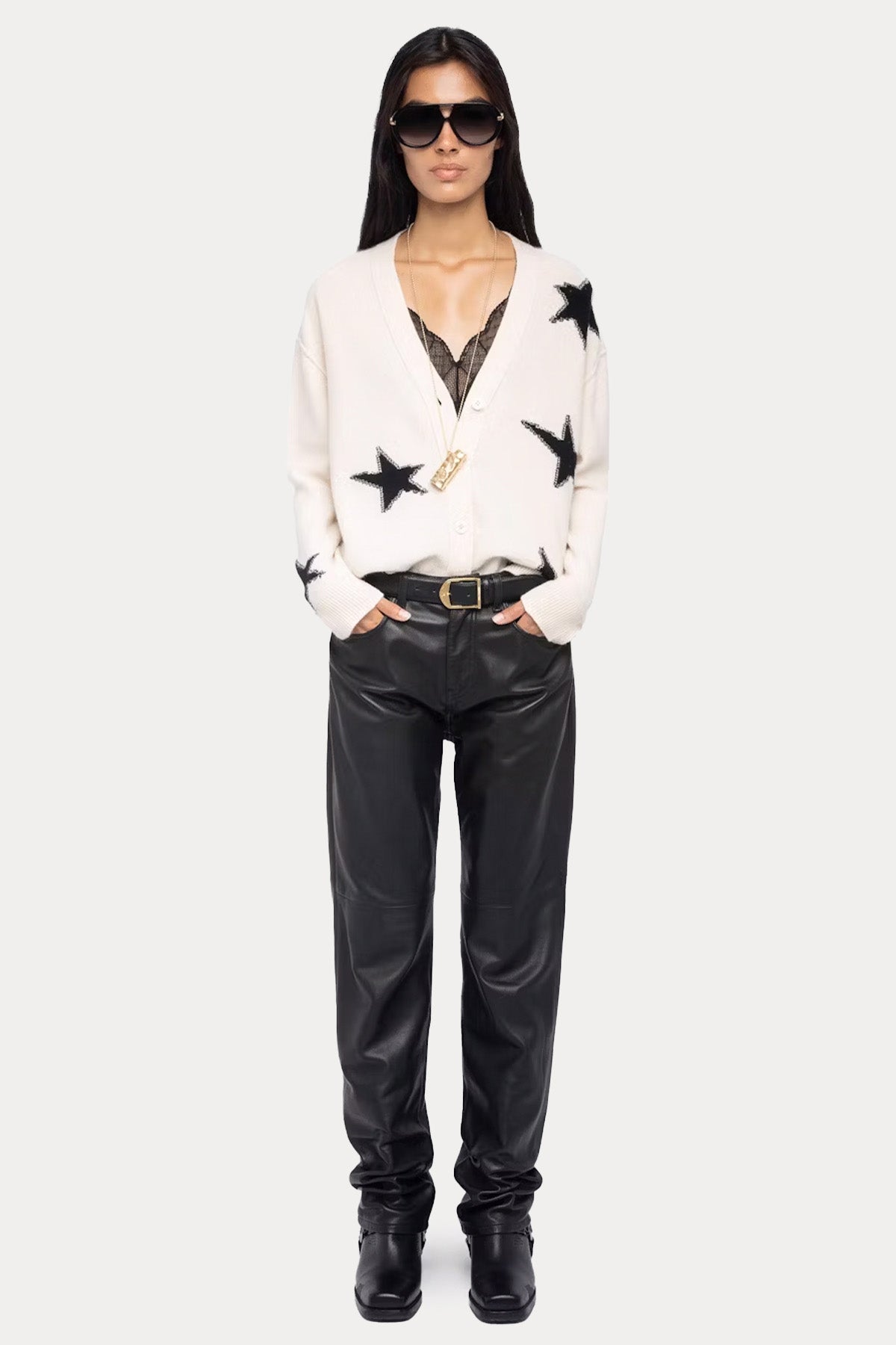 Zadig & Voltaire Comfort Fit Yıldız Logolu Kaşmir Triko Ceket