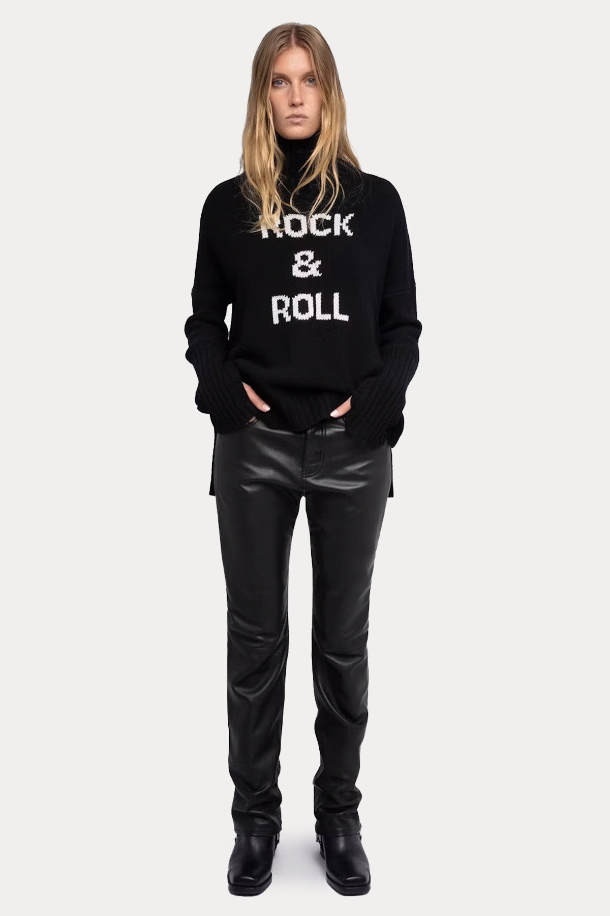 Zadig & Voltaire Relaxed Fit Balıkçı Yaka Örgü Yün Triko