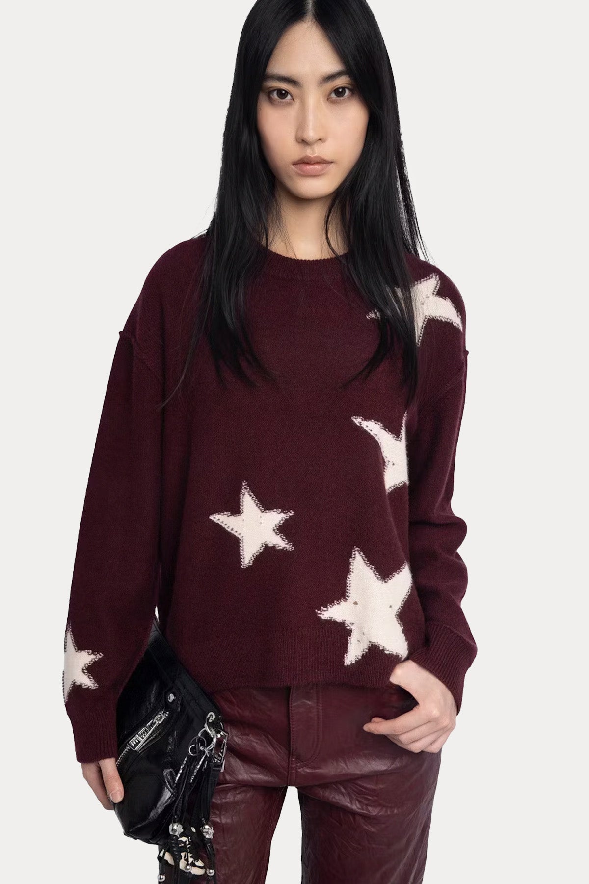 Zadig & Voltaire Relaxed Fit Yıldız Logolu Örgü Kaşmir Triko