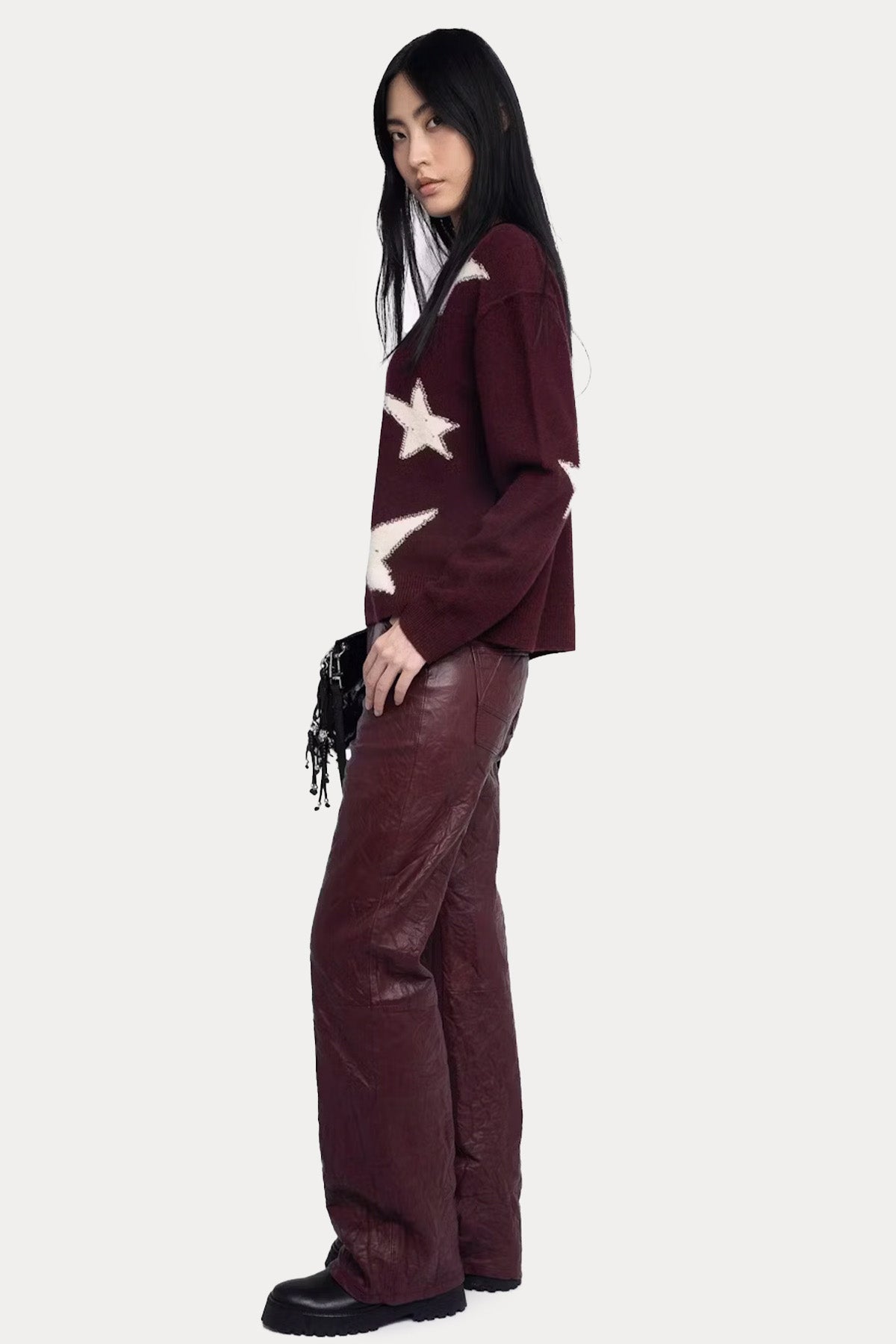 Zadig & Voltaire Relaxed Fit Yıldız Logolu Örgü Kaşmir Triko