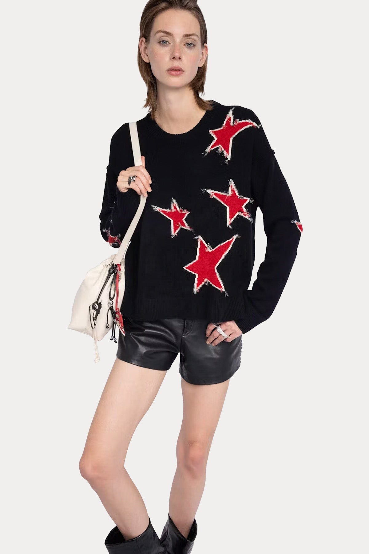 Zadig & Voltaire Relaxed Fit Yıldız Logolu Kaşmir Örgü Triko