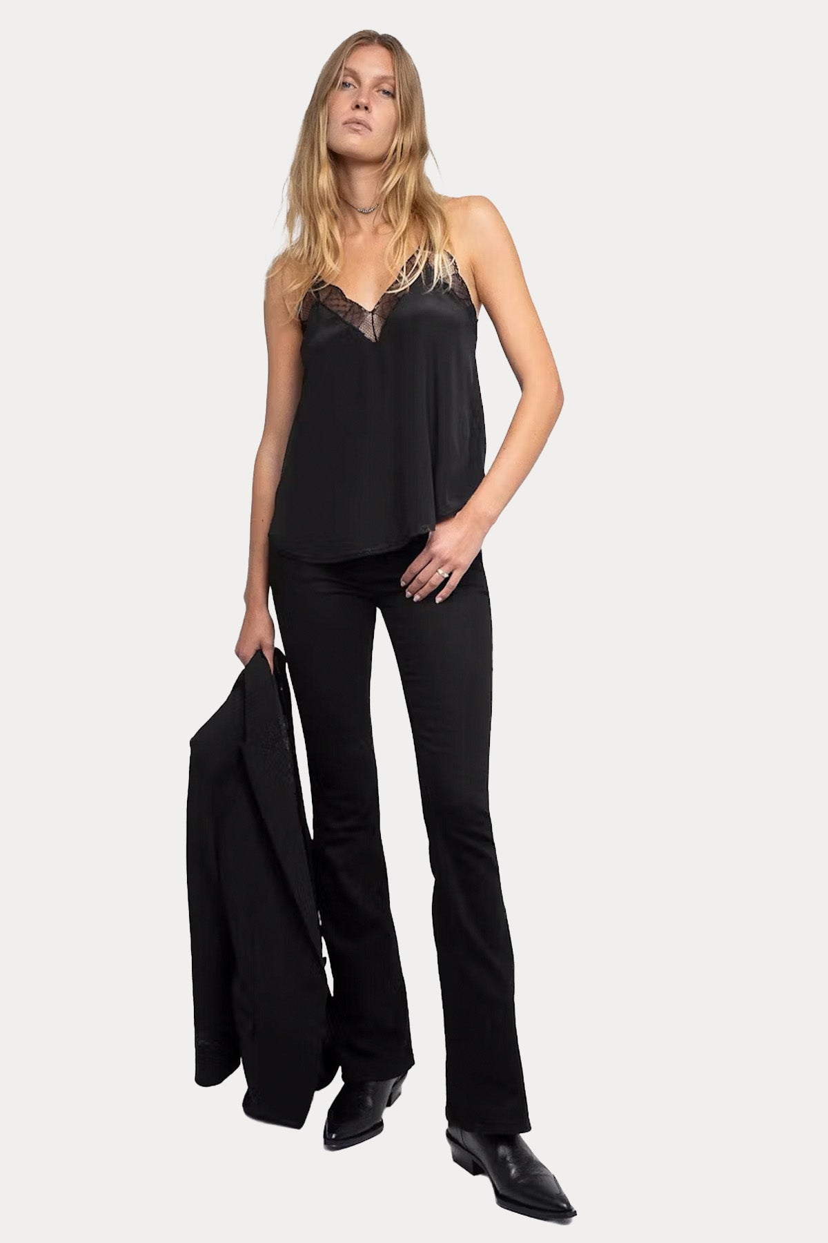 Zadig & Voltaire Dantel Nakış Askılı İpek Bluz