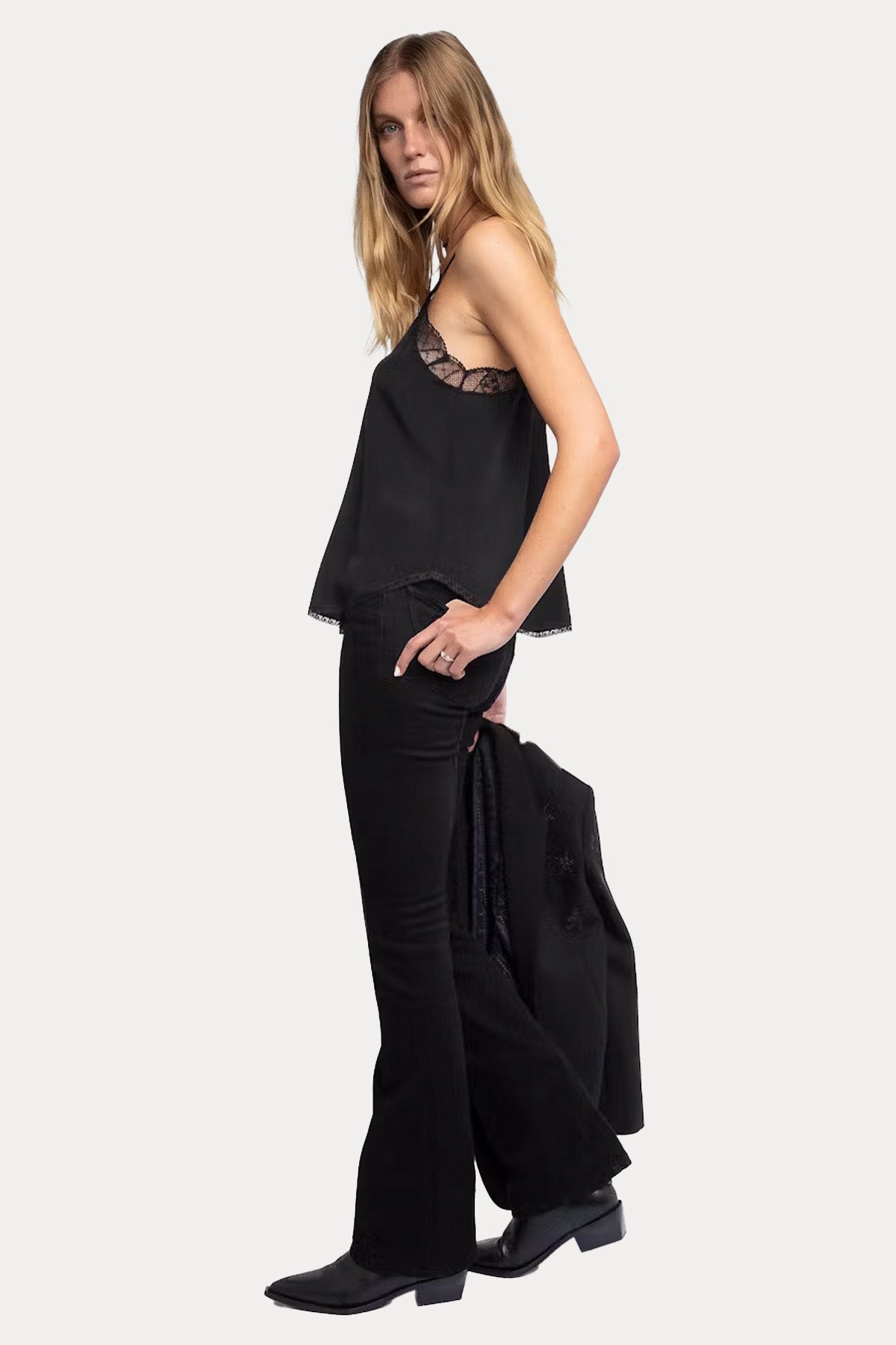 Zadig & Voltaire Dantel Nakış Askılı İpek Bluz