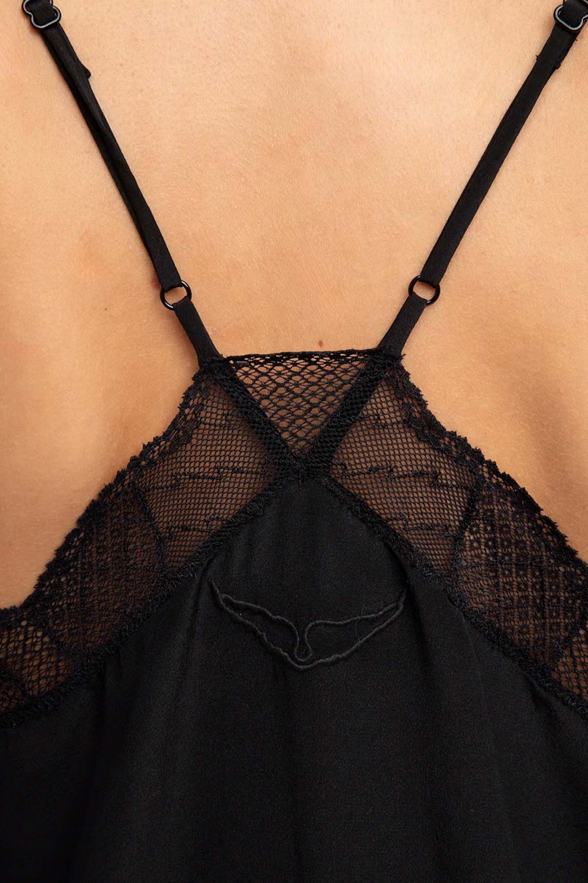 Zadig & Voltaire Dantel Nakış Askılı İpek Bluz