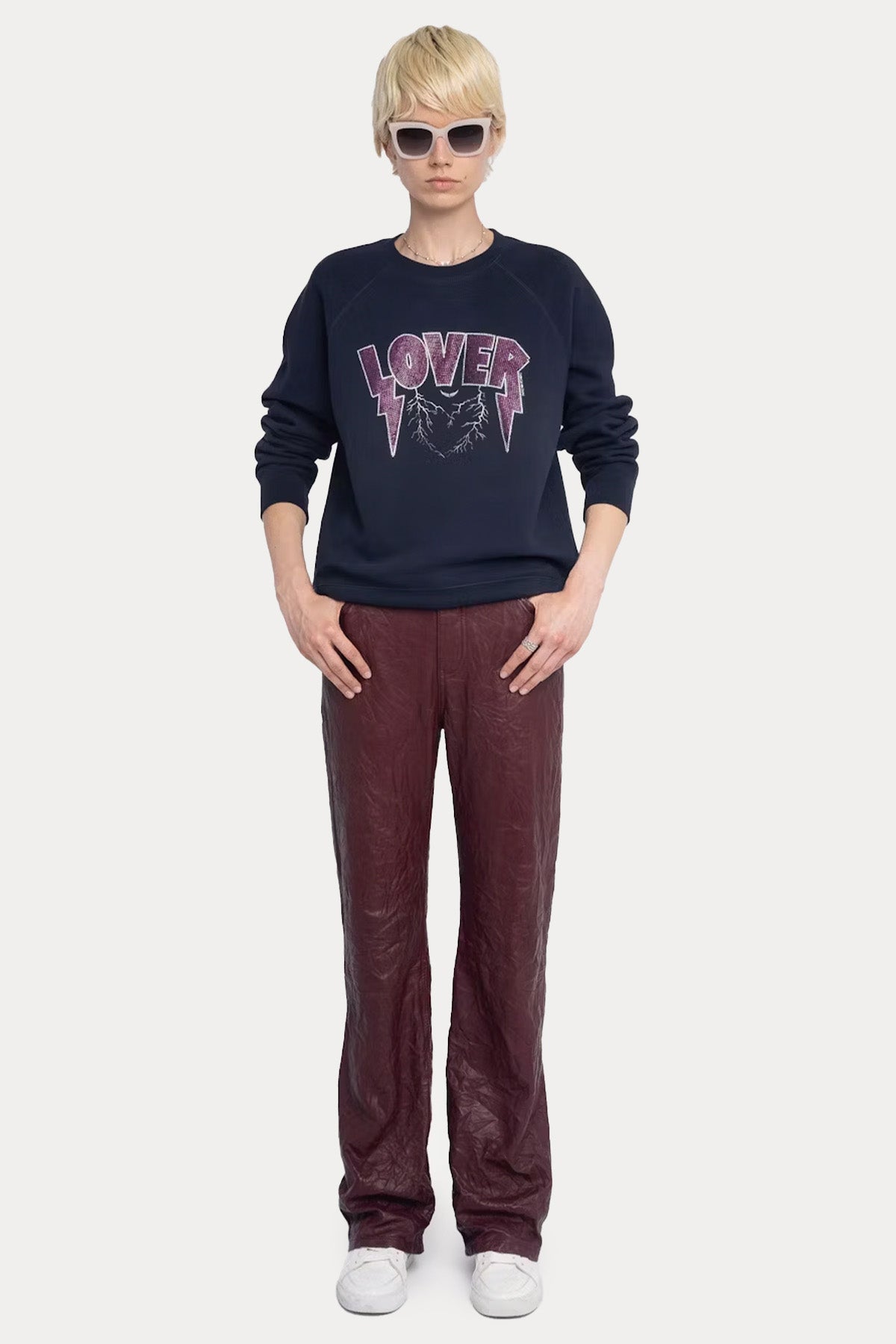 Zadig & Voltaire Comfort Fit Trok Logolu Şardonlu Sweatshirt