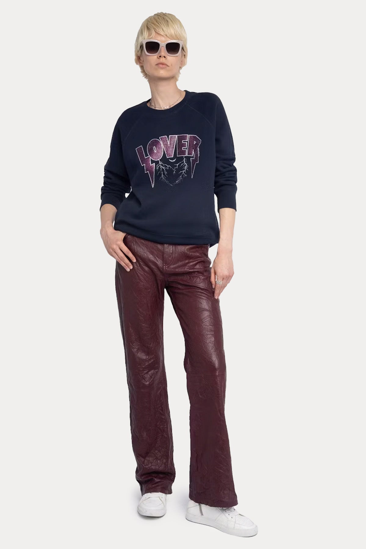 Zadig & Voltaire Comfort Fit Trok Logolu Şardonlu Sweatshirt