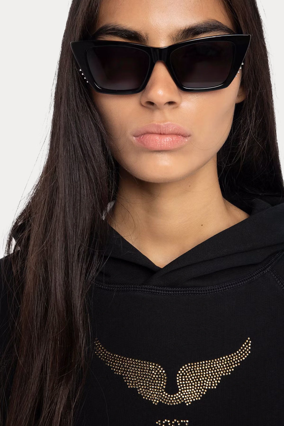 Zadig & Voltaire Relaxed Fit Trok Logolu Şardonlu Kapüşonlu Sweatshirt