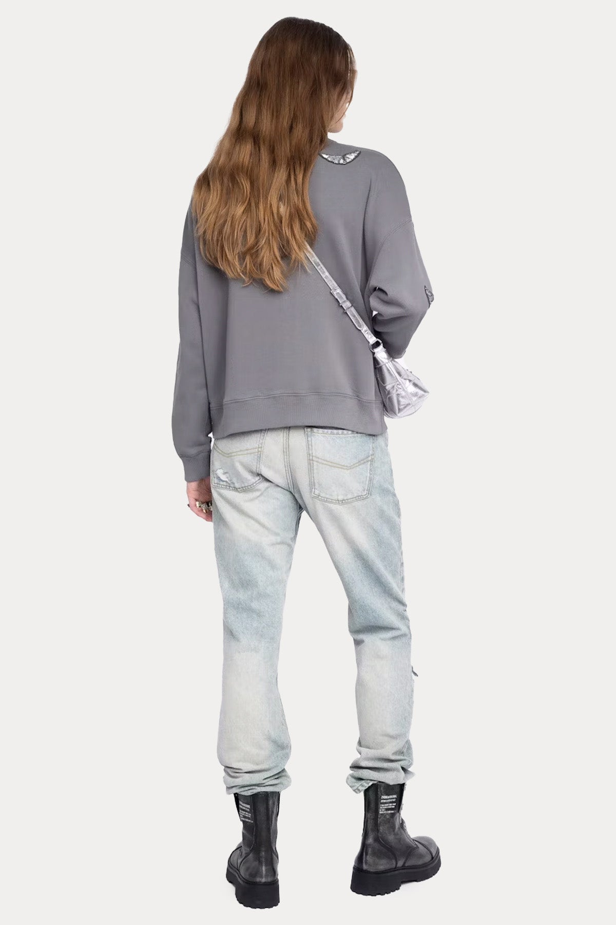 Zadig & Voltaire Comfort Fit Dik Yaka Kanat Logolu Sweatshirt Ceket