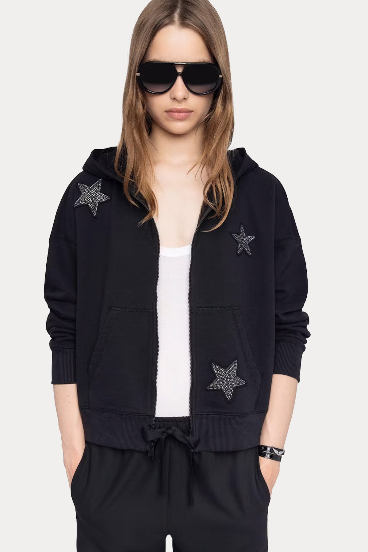 Zadig & Voltaire Relaxed Fit Yıldız Logolu Kapüşonlu Sweatshirt Ceket