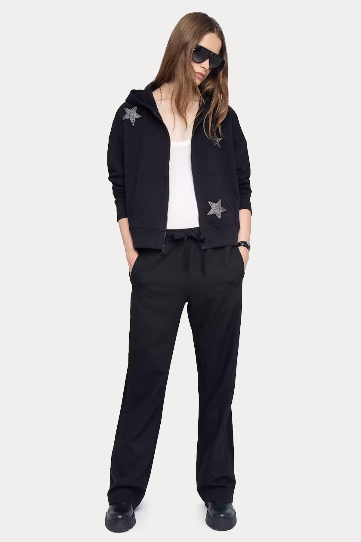 Zadig & Voltaire Relaxed Fit Yıldız Logolu Kapüşonlu Sweatshirt Ceket