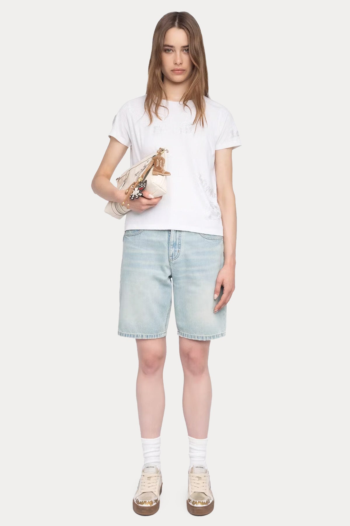 Zadig & Voltaire Regular Fit Trok Logolu Keten T-shirt