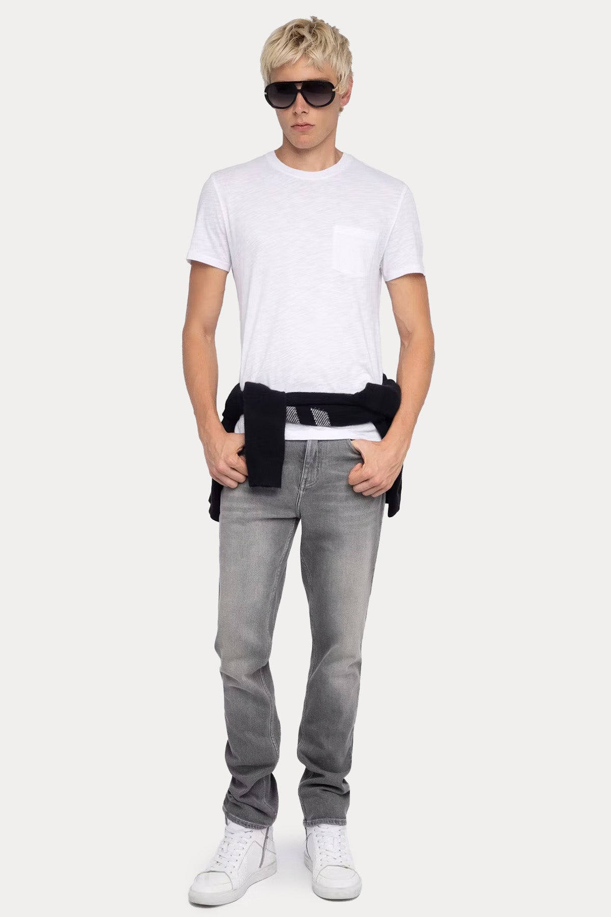 Zadig & Voltaire Yuvarlak Yaka Kuru Kafa Logolu T-shirt