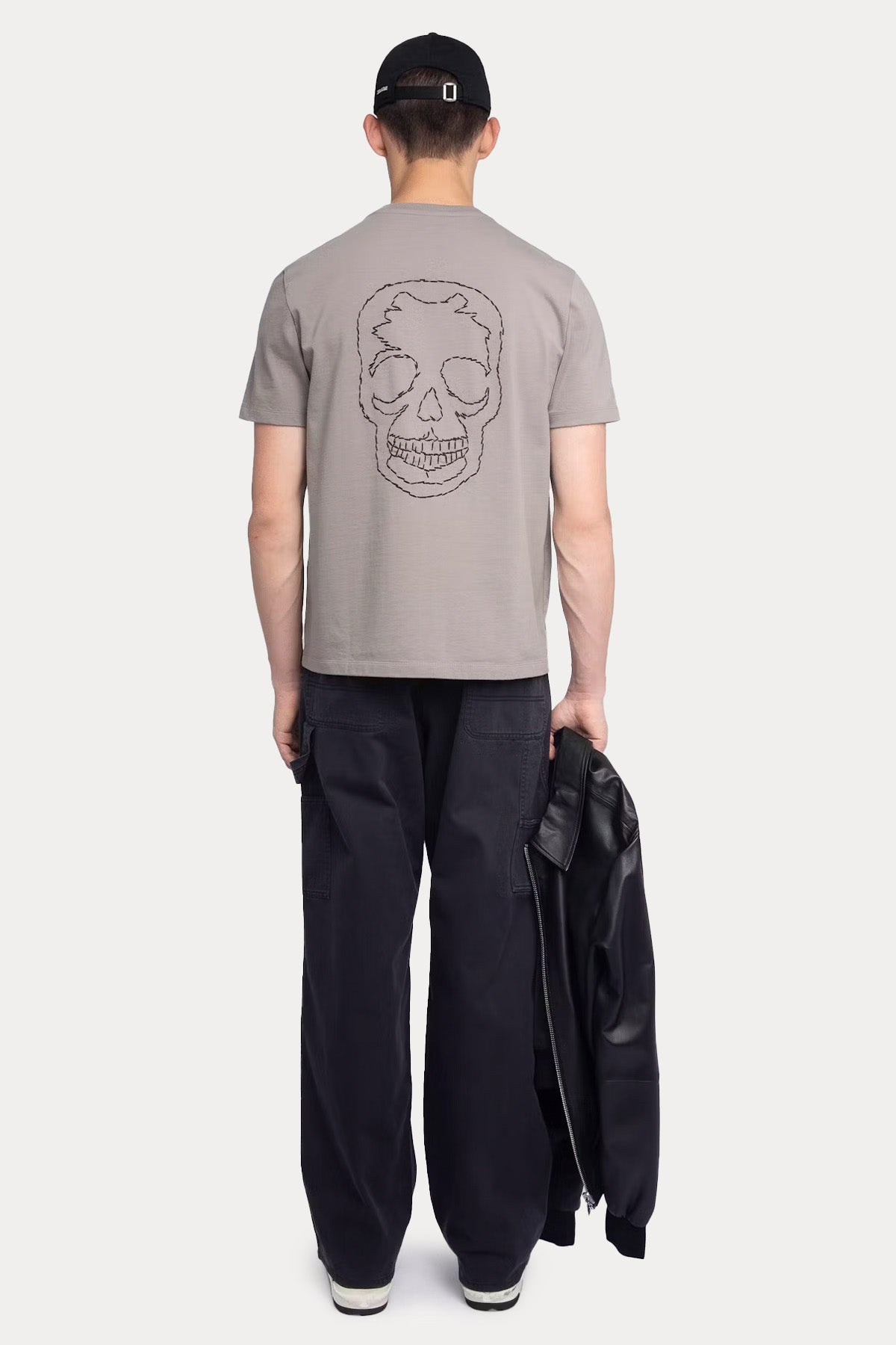 Zadig & Voltaire Relaxed Fit Sırtta Nakış Kuru Kafa Logolu T-shirt