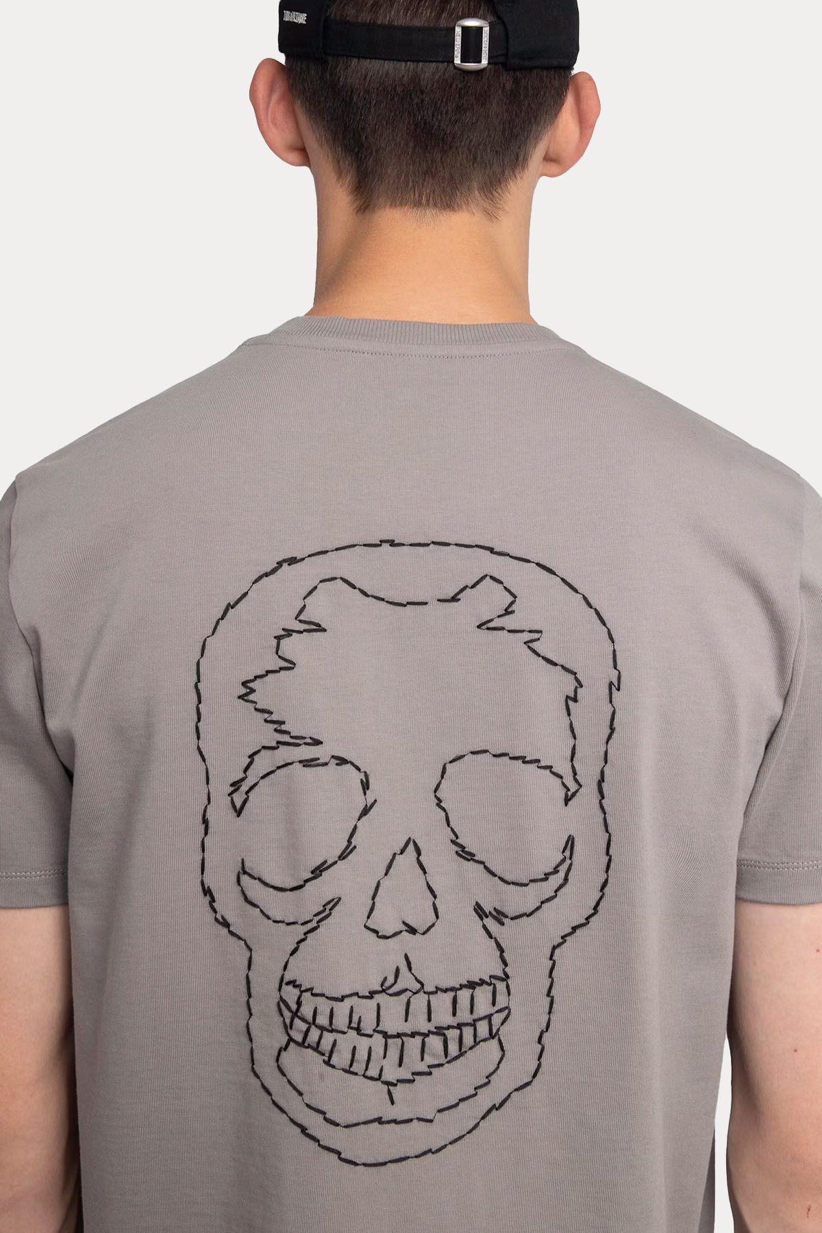 Zadig & Voltaire Relaxed Fit Sırtta Nakış Kuru Kafa Logolu T-shirt