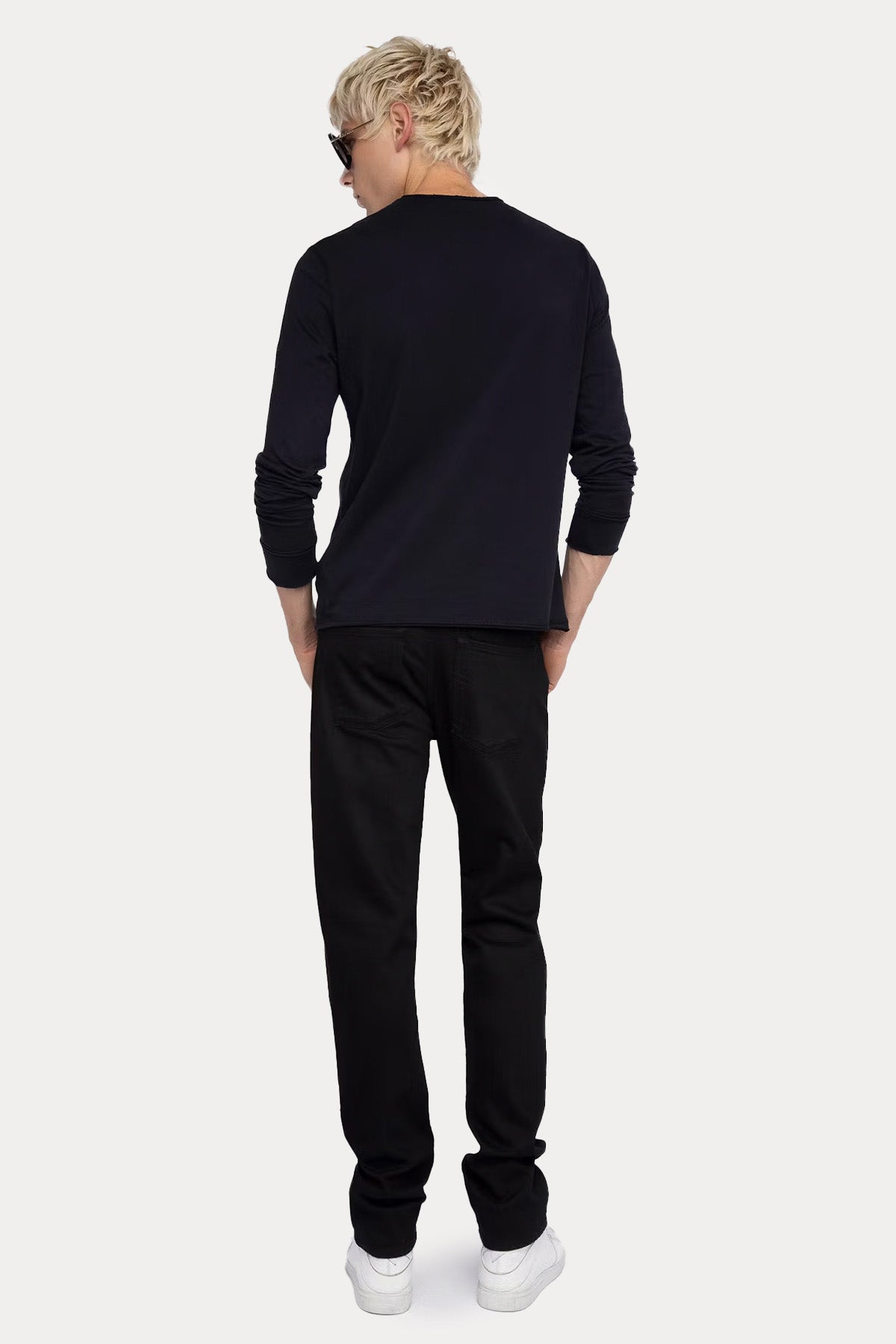 Zadig & Voltaire Regular Fit Düğmeli Asimetrik Yaka Logolu T-shirt