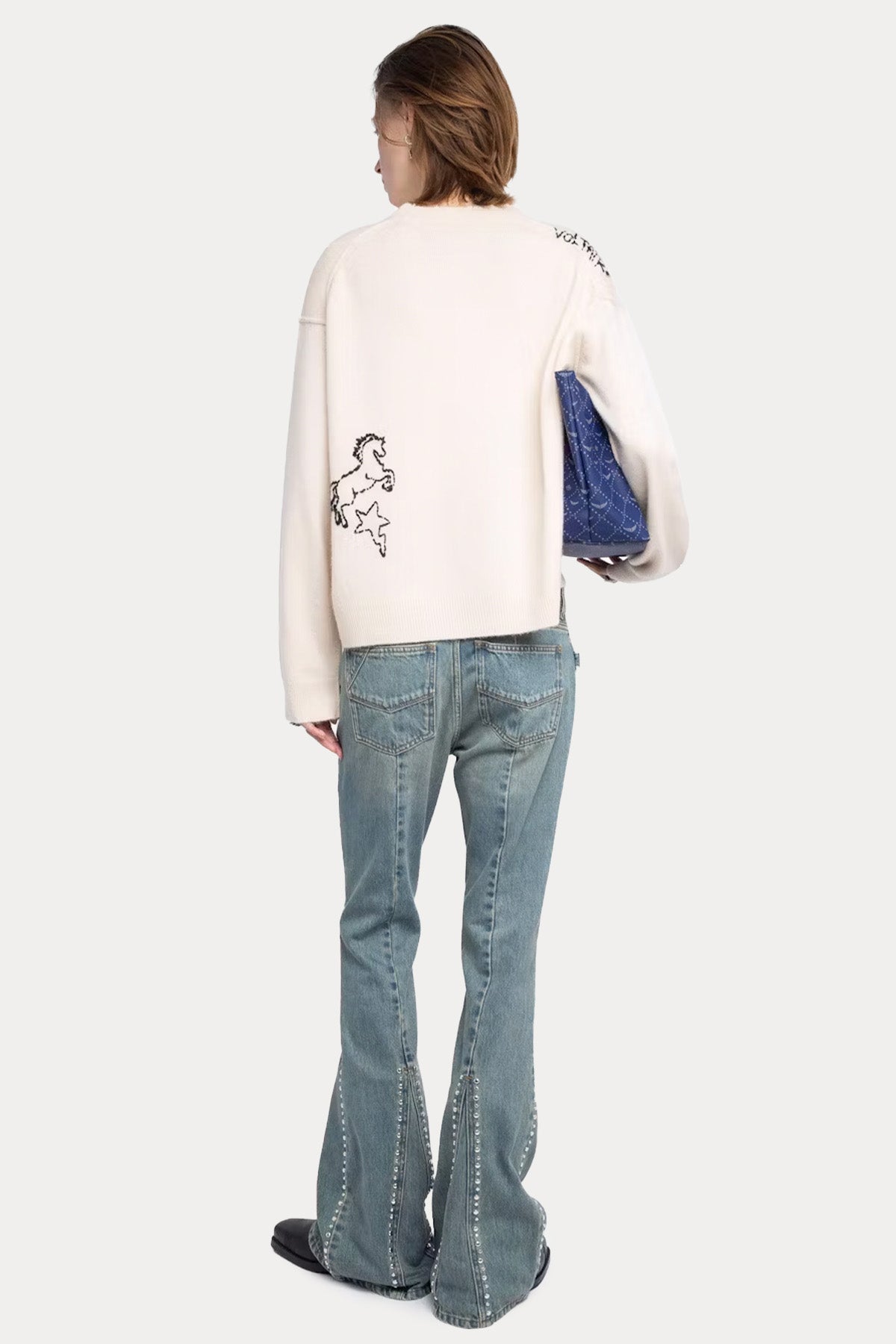 Zadig & Voltaire Comfort Fit Nakış Logolu Kaşmir Örgü Triko