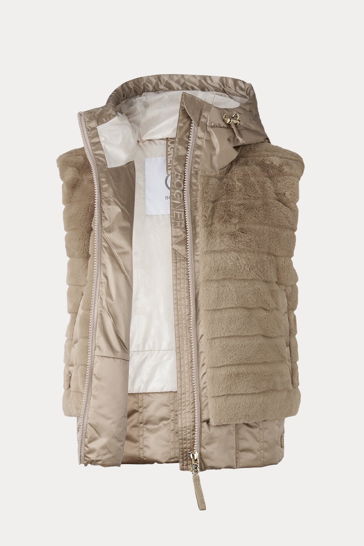 Bogner Yumi Kapüşonlu Puffer Peluş Yelek