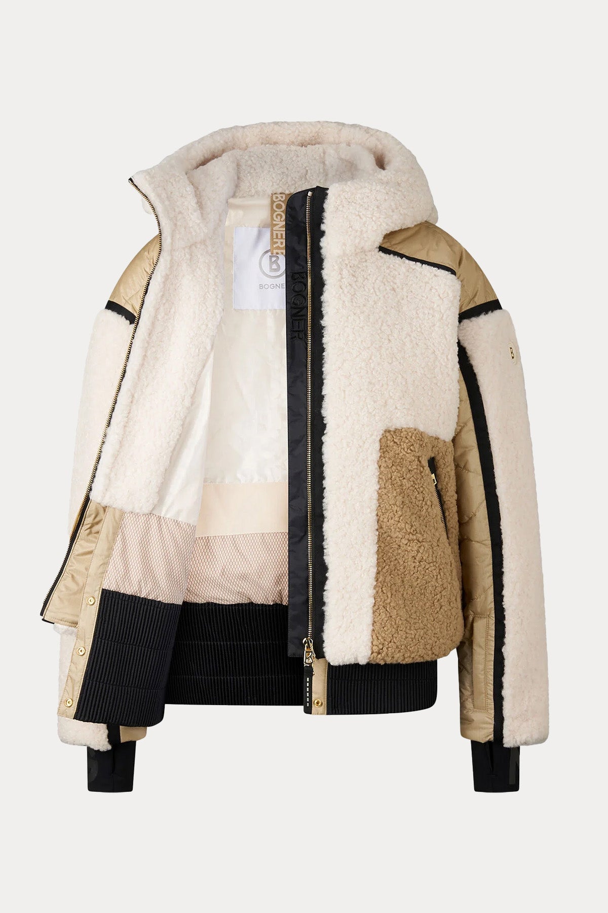 Bogner & Off White Kora Kapüşonlu Peluş Puffer Kayak Montu