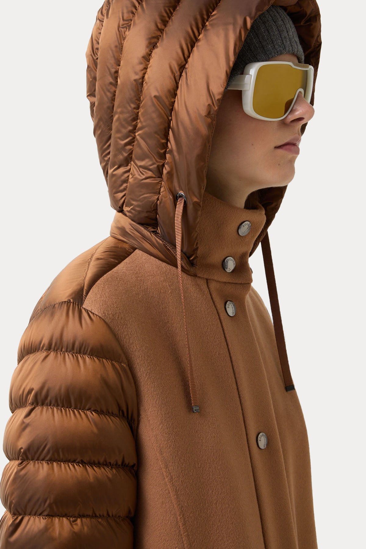 Bogner Isy Regular Fit Kapüşonlu Puffer Yün Kaban