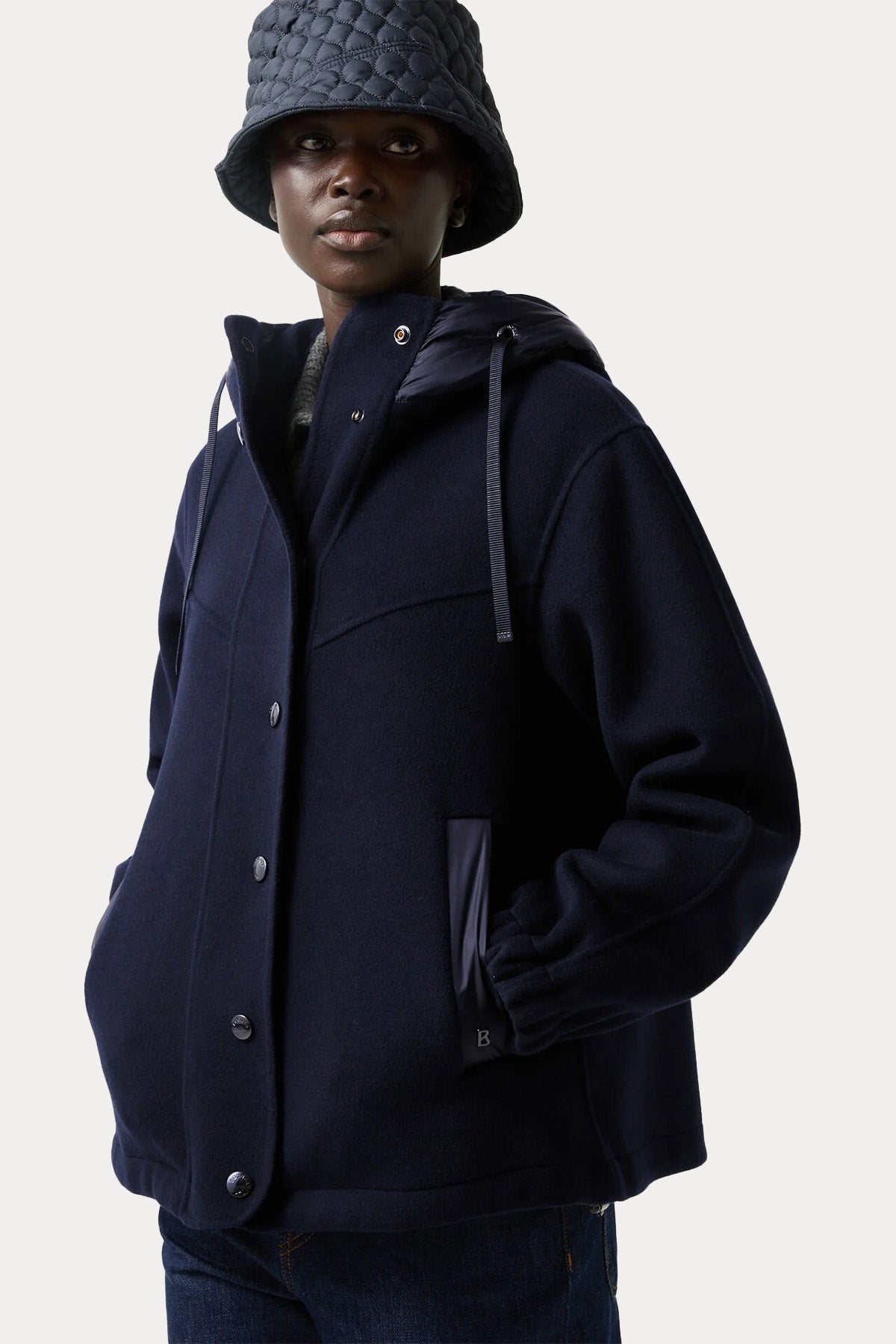 Bogner Mariet Comfort Fit Kapüşonlu Puffer Yün Ceket