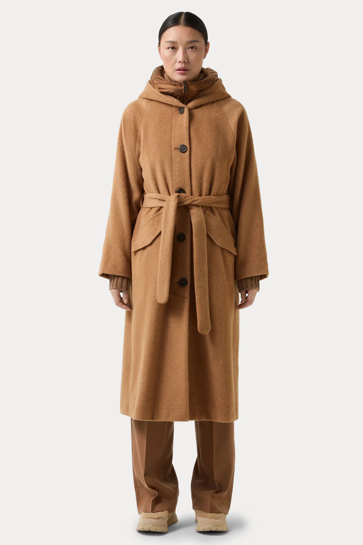 Bogner Runa Demonte Puffer İç Parçalı Kapüşonlu Yün Kaban