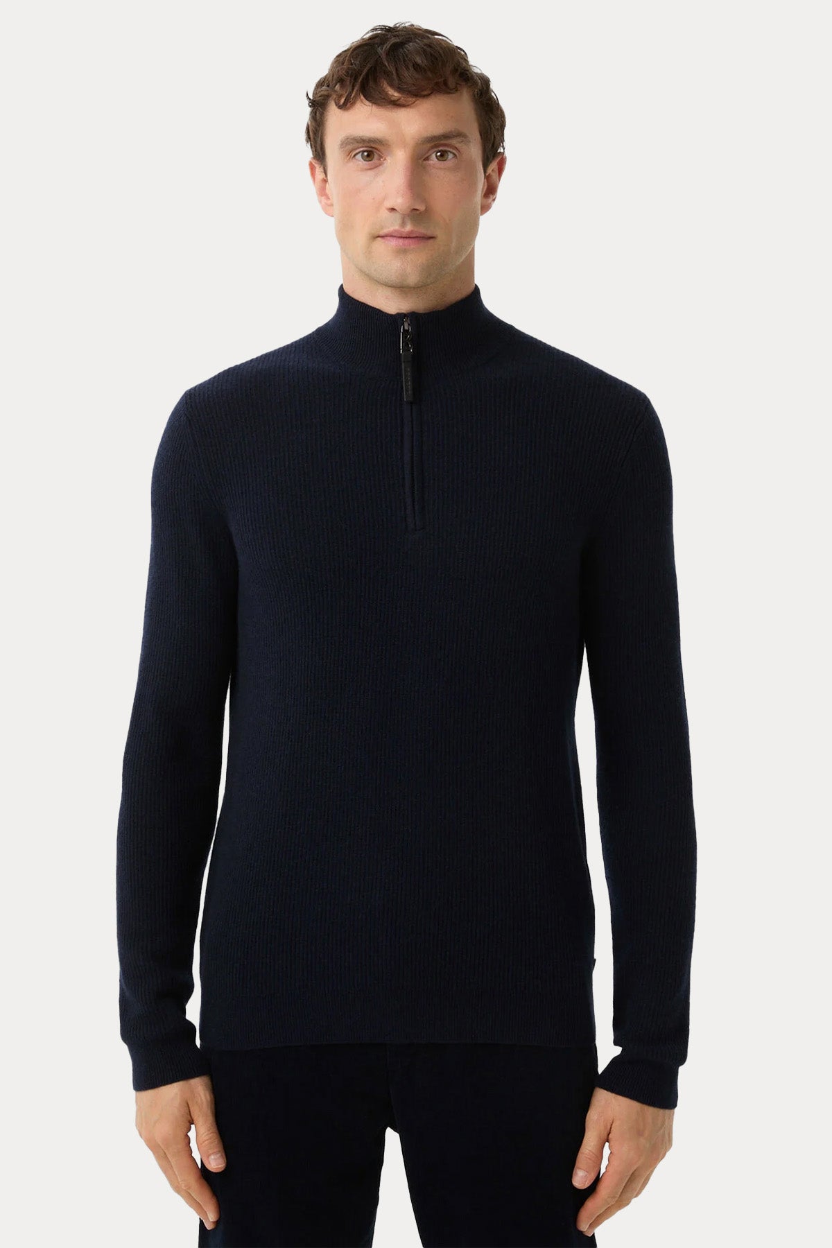 Bogner Derek Fermuarlı Dik Yaka Kaşmir Örgü Yün Triko