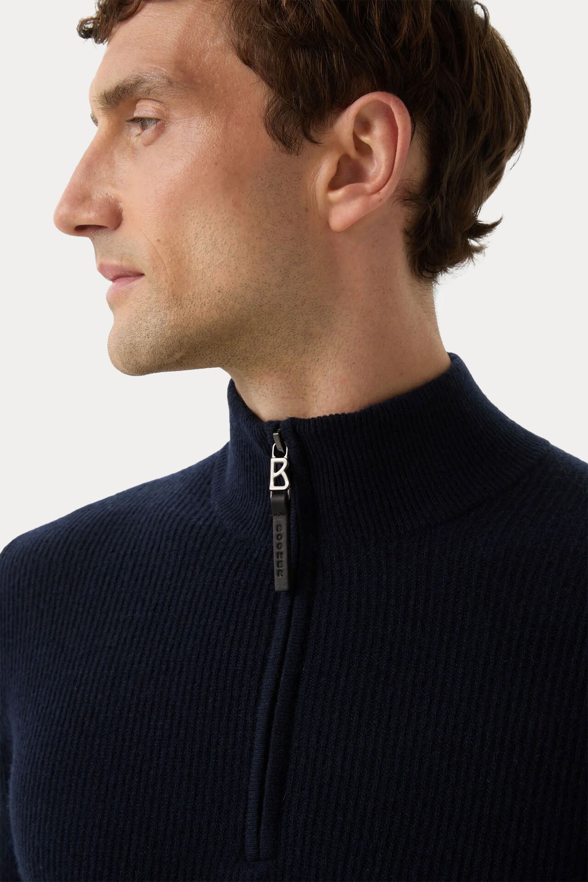 Bogner Derek Fermuarlı Dik Yaka Kaşmir Örgü Yün Triko