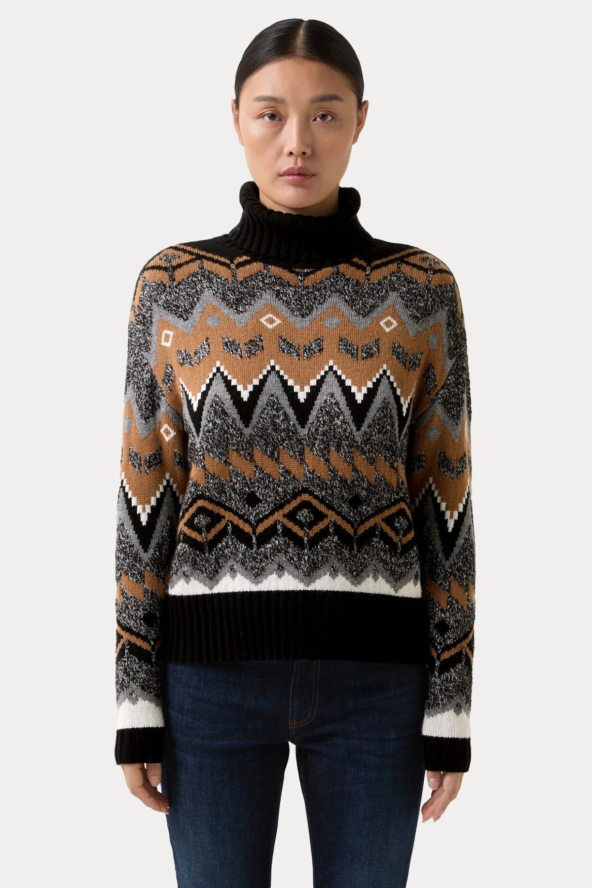 Bogner Reagan Regular Fit Balıkçı Yaka Jakarlı Kaşmir Örgü Yün Triko