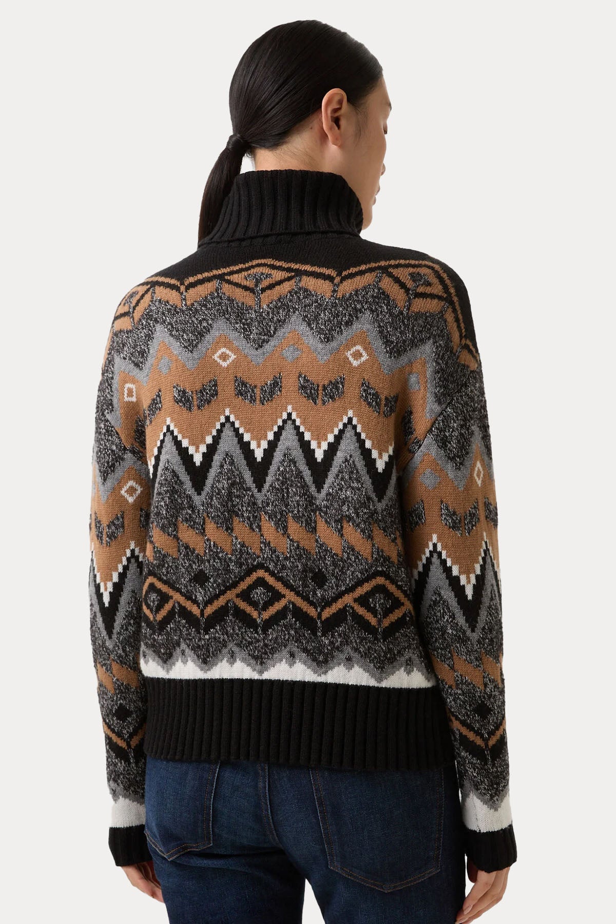 Bogner Reagan Regular Fit Balıkçı Yaka Jakarlı Kaşmir Örgü Yün Triko