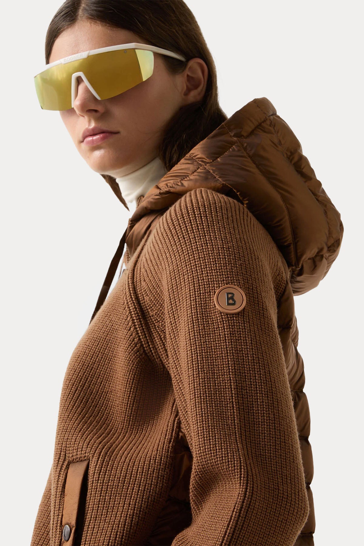 Bogner Pamy Kapüşonlu Örgü Yün Puffer Ceket