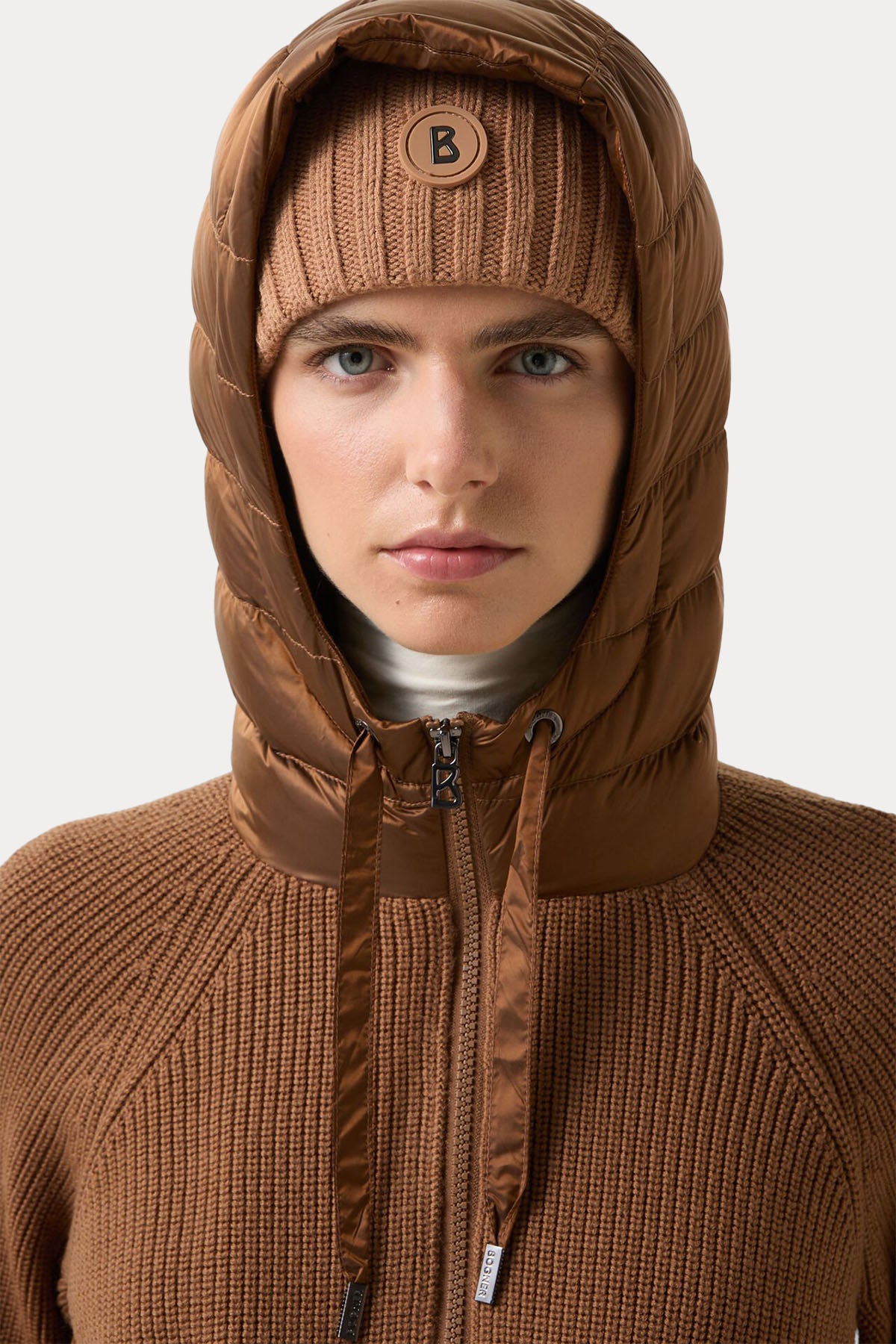 Bogner Pamy Kapüşonlu Örgü Yün Puffer Ceket