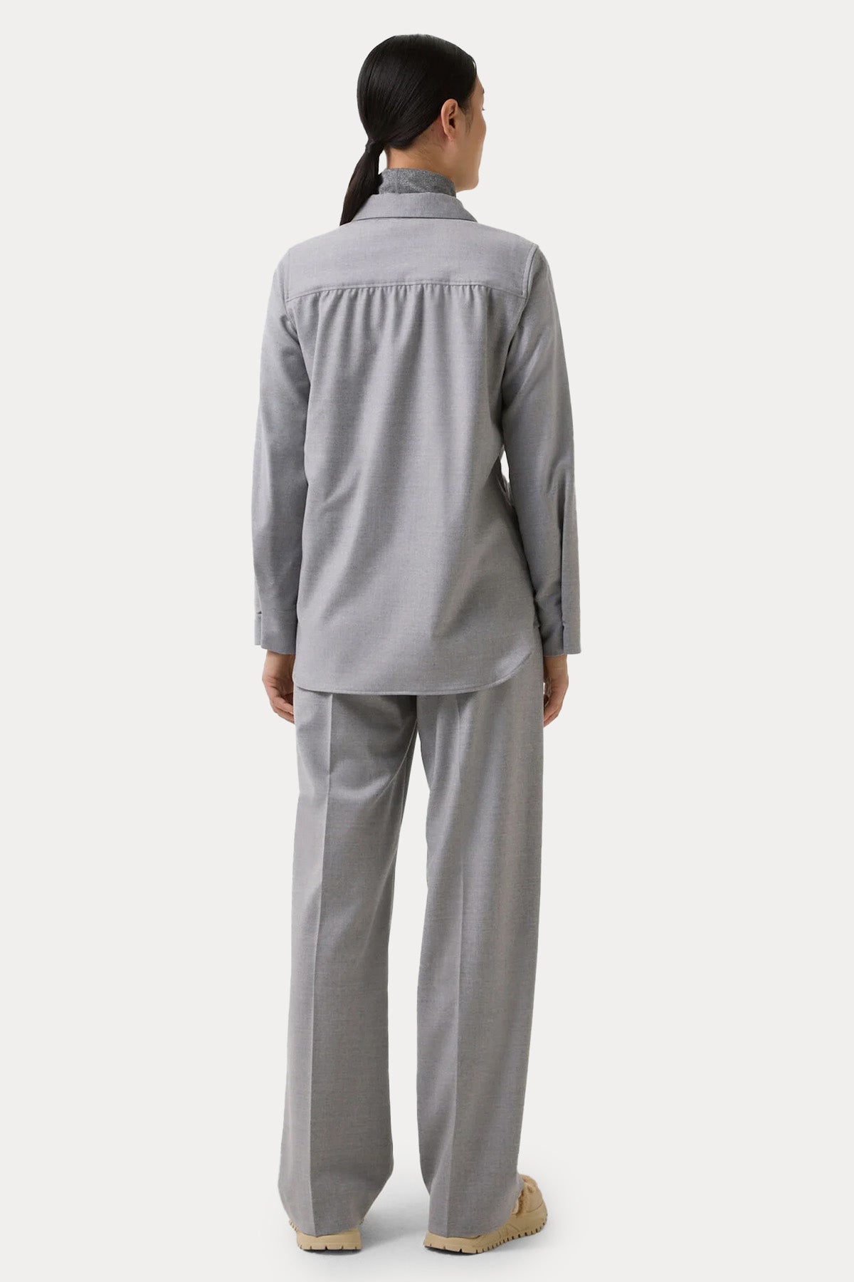 Bogner Ariela Regular Fit Kemerli Flanel Yün Gömlek