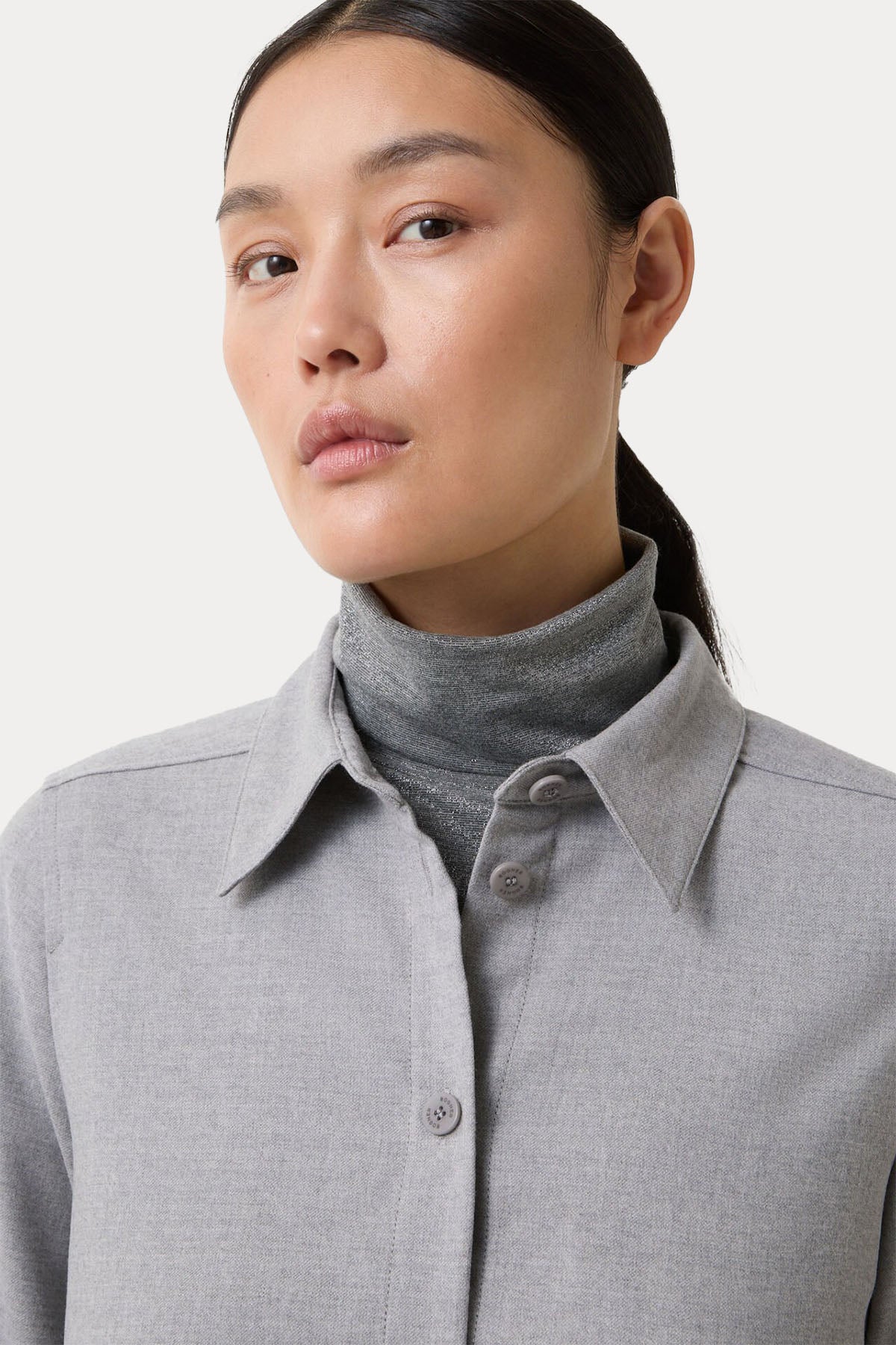 Bogner Ariela Regular Fit Kemerli Flanel Yün Gömlek