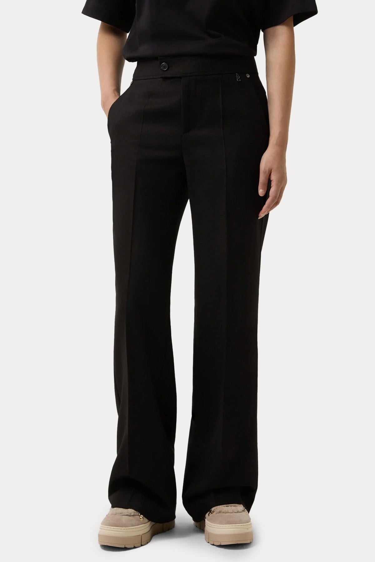 Bogner Hermia Regular Fit Çan Paça Flanel Yün Pantolon